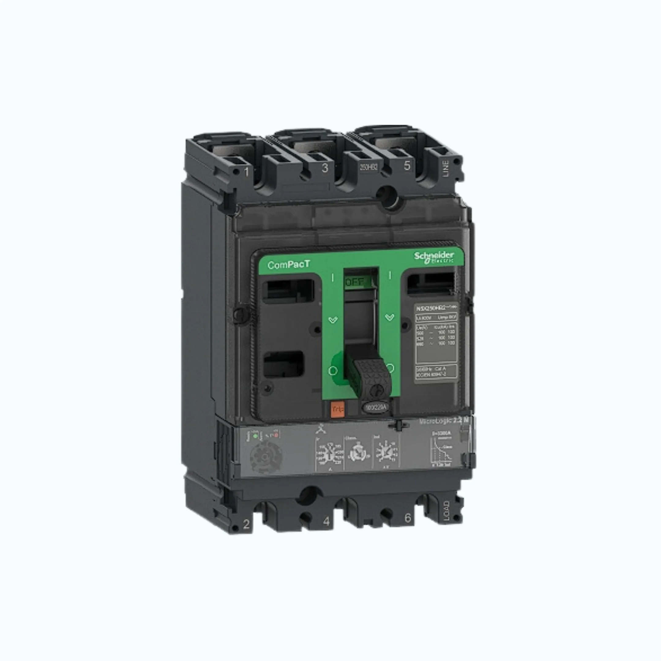 Schneider ComPacT NSX100 - 630A dengan H (70kA), 3P- MicroLogic 2.2-M 50A 25-50 