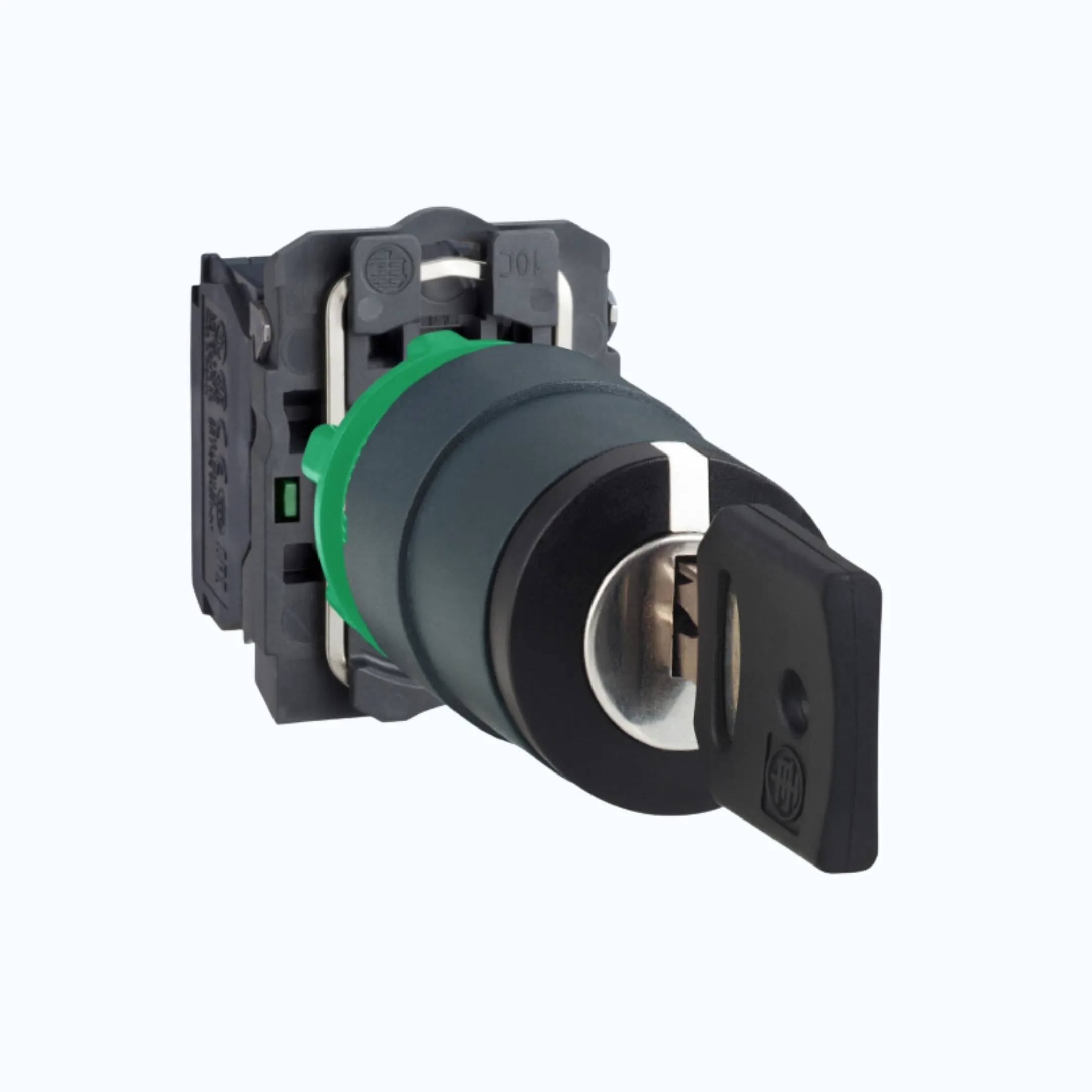 Schneider Key Switch- 3 pos stay put cabut kunci di tengah 2 N/O Hitam- XB5AG33