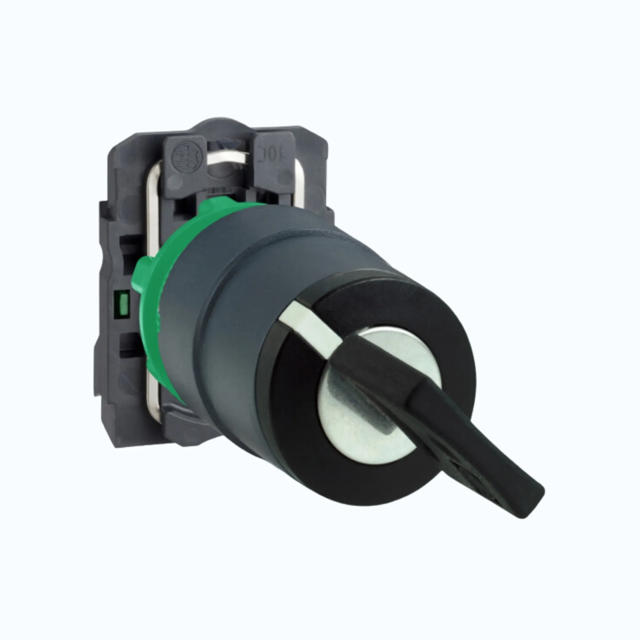 Schneider Key Switch- 2 pos stay put cabut kunci di kiri & kanan 1 N/O Hitam -XB