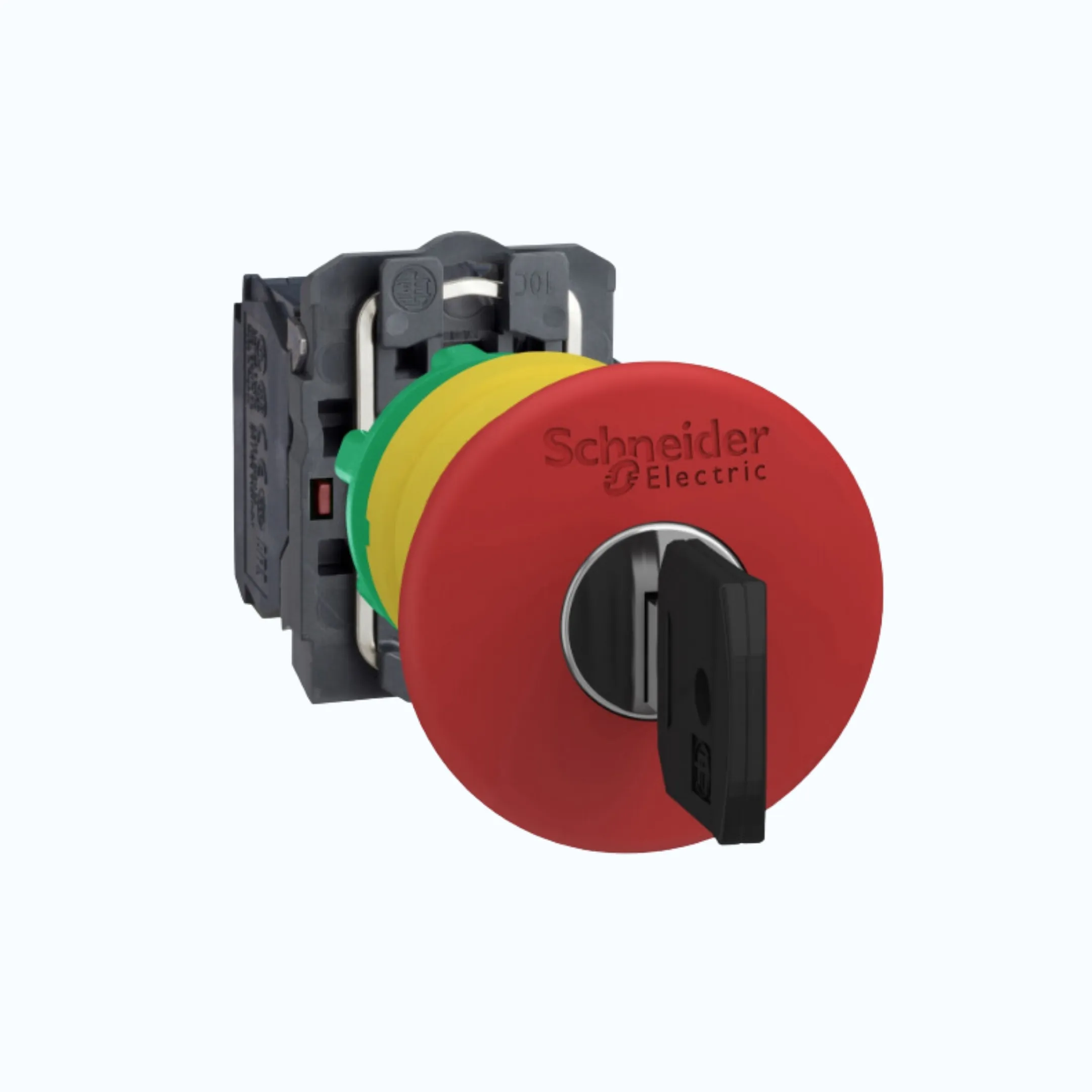Schneider Emergency Stop / Mushroom- Latching key Release Ø40 mm 1 N/C Merah -XB