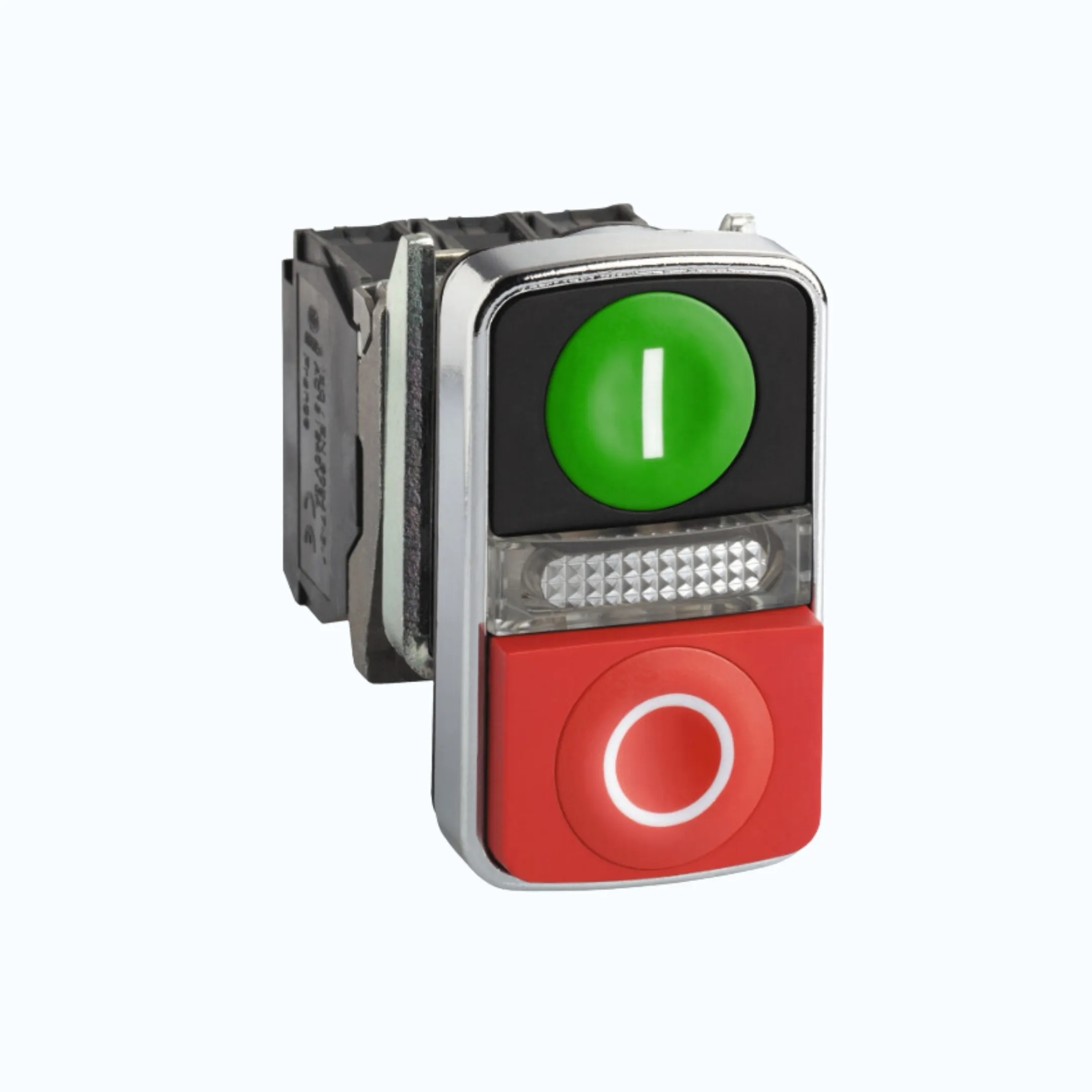 Schneider Push Button Iluminasi- 24 V AC/DC 1 N/O + 1N/C Hijau Merah-XB4BW73731B