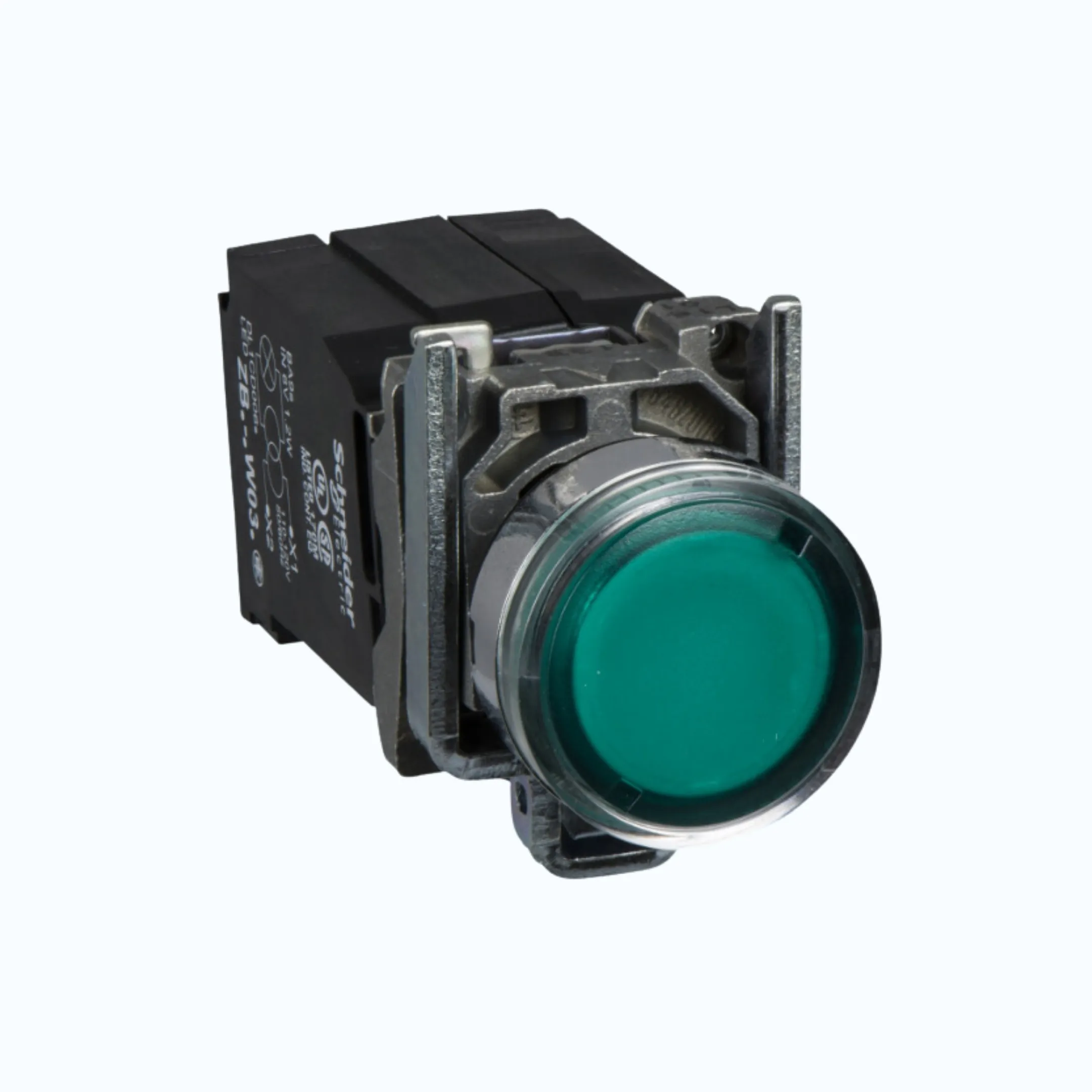 Schneider Push Button Iluminasi-110 … 120 V AC 1 N/O + 1N/C Hijau -XB4BW3335
