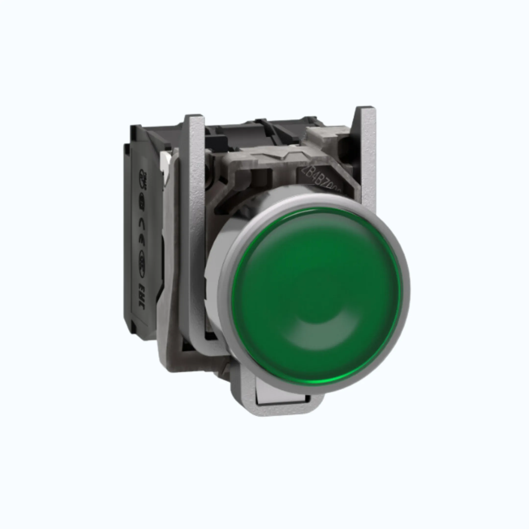 Schneider Push Button Iluminasi- 24 V AC/DC 1 N/O + 1 N/C Hijau-XB4BW33B5