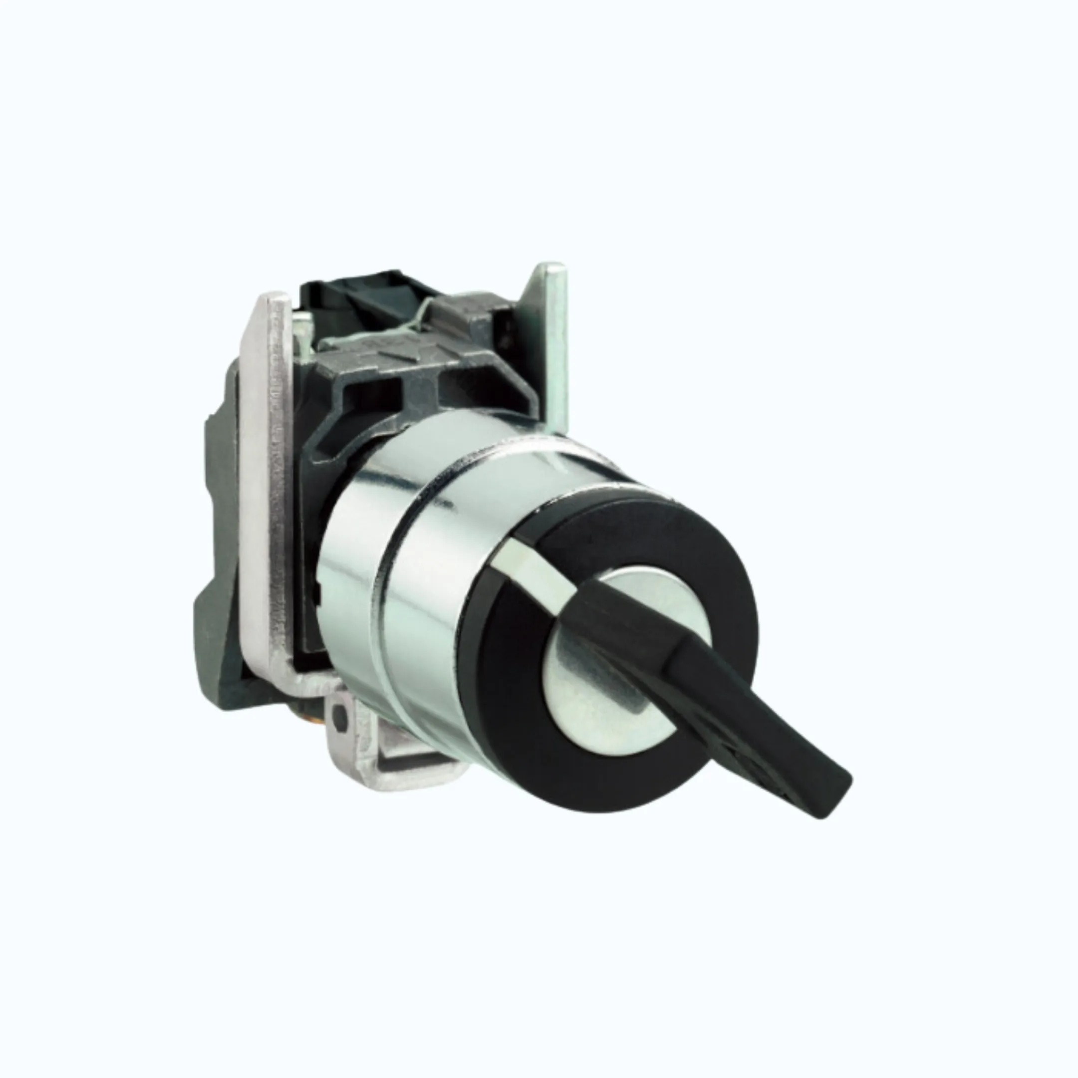 Schneider Key Switch- 2 pos spring return cabut kunci di kiri 1 N/O Hitam-XB4BG6
