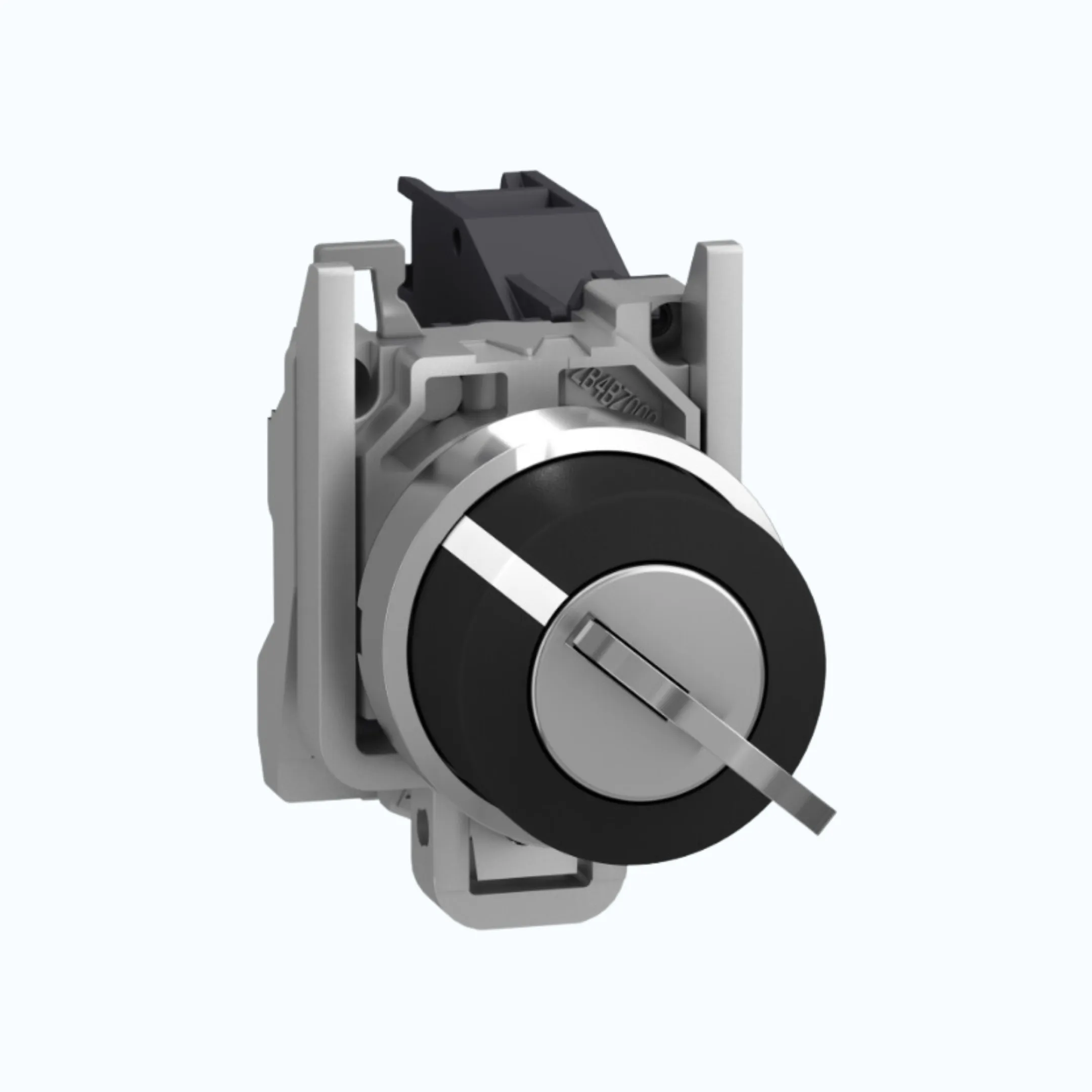 Schneider Key Switch- 2 pos stay put cabut kunci di kiri & kanan 1 N/O Hitam-XB4