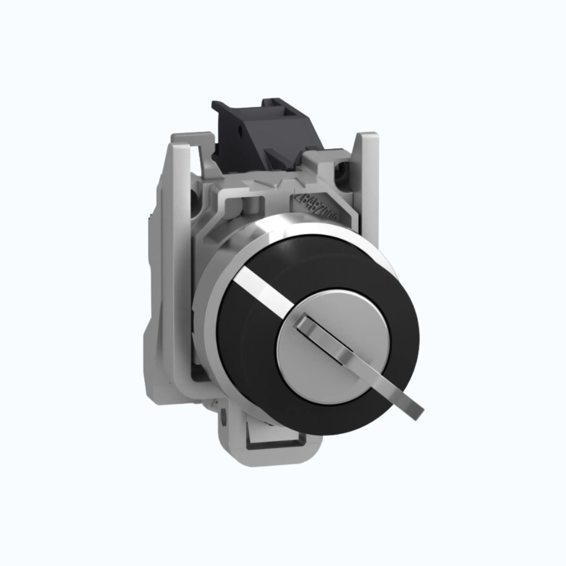 Schneider Key Switch- 2 pos stay put cabut kunci di kiri 1 N/O Hitam-XB4BG21