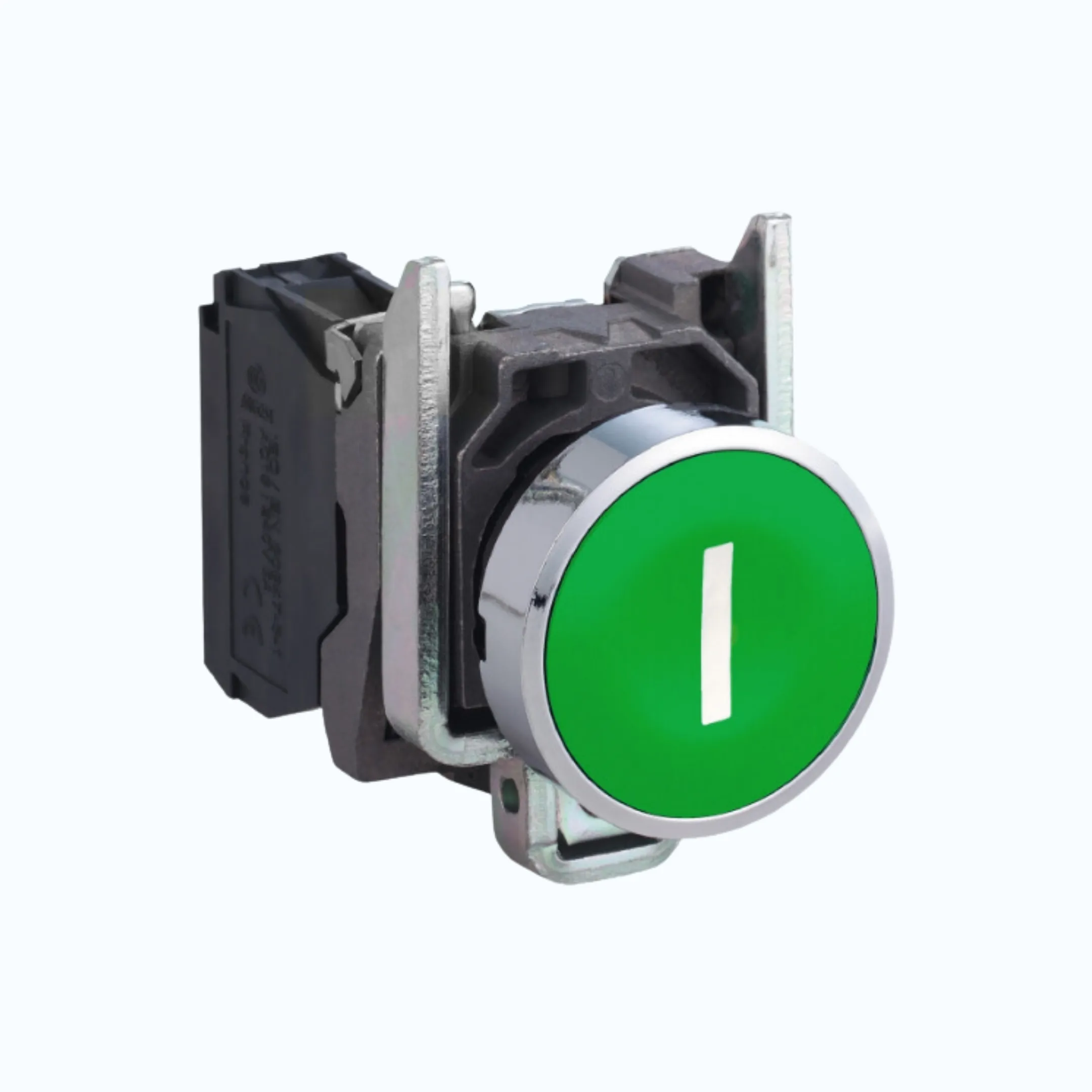 Schneider Push Button Flush ("I" white Marking) 1 N/O Hijau-XB4BA3311