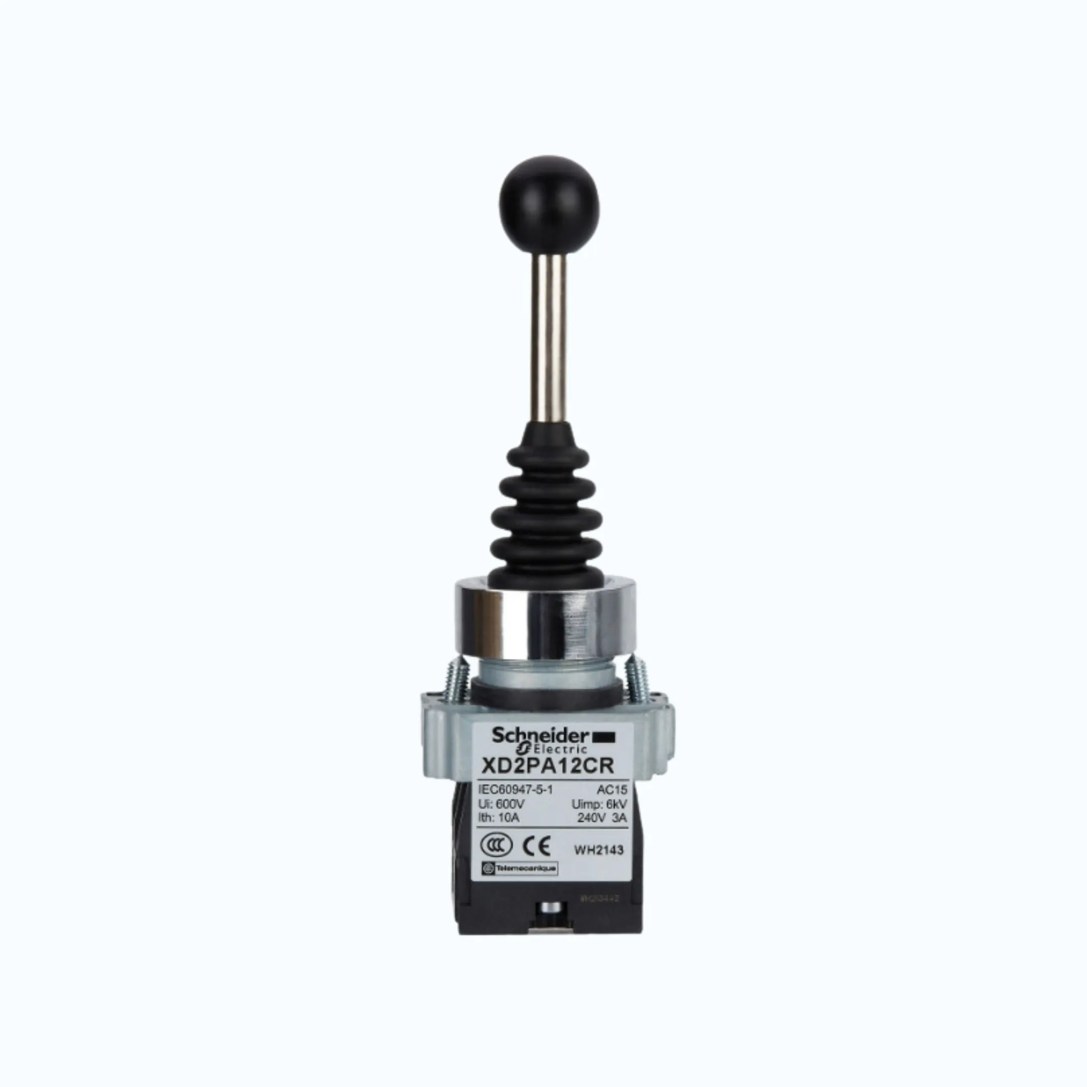 Schneider Joystick Controller-Handle standar, warna Hitam 1 notch-XD2PA12CR