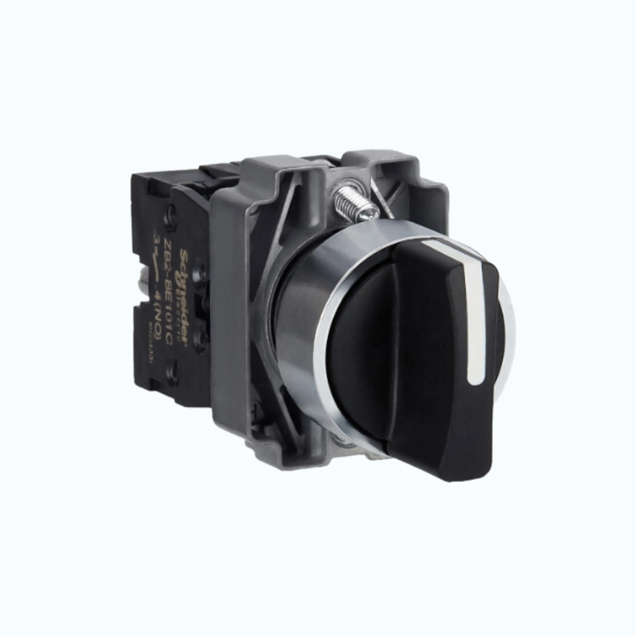 Schneider Selector Switch- Handle standar, warna Hitam-2 NO 3-spring return dari