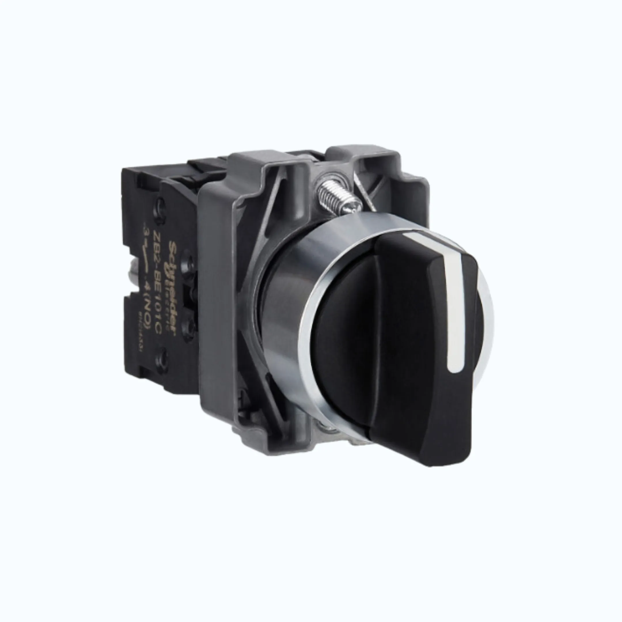 Schneider Selector Switch- Handle standar, warna Hitam-2 NO 3-spring return dari