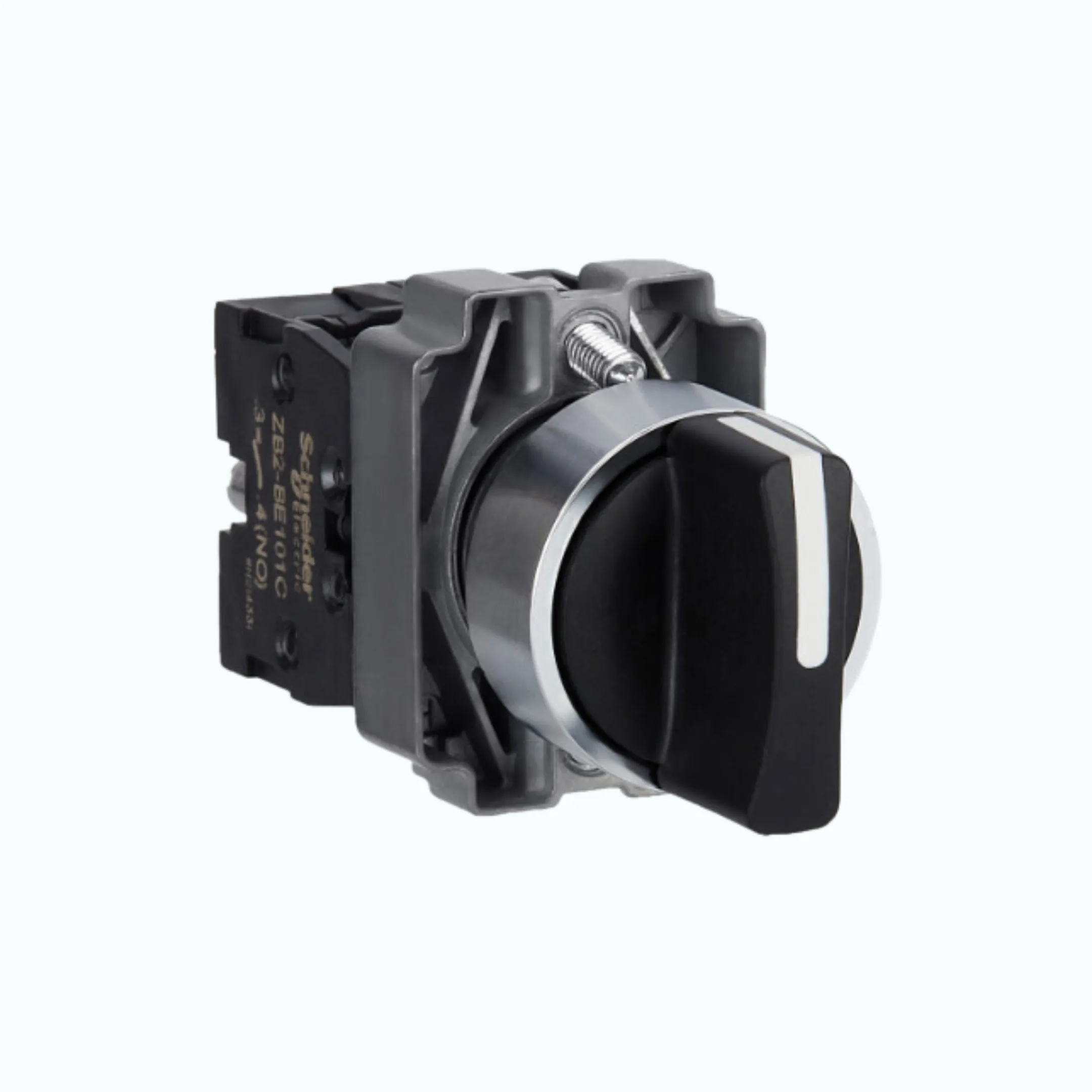 Schneider Selector Switch- Handle standar, warna Hitam-2 NO 3-stay put-XB2BD33C