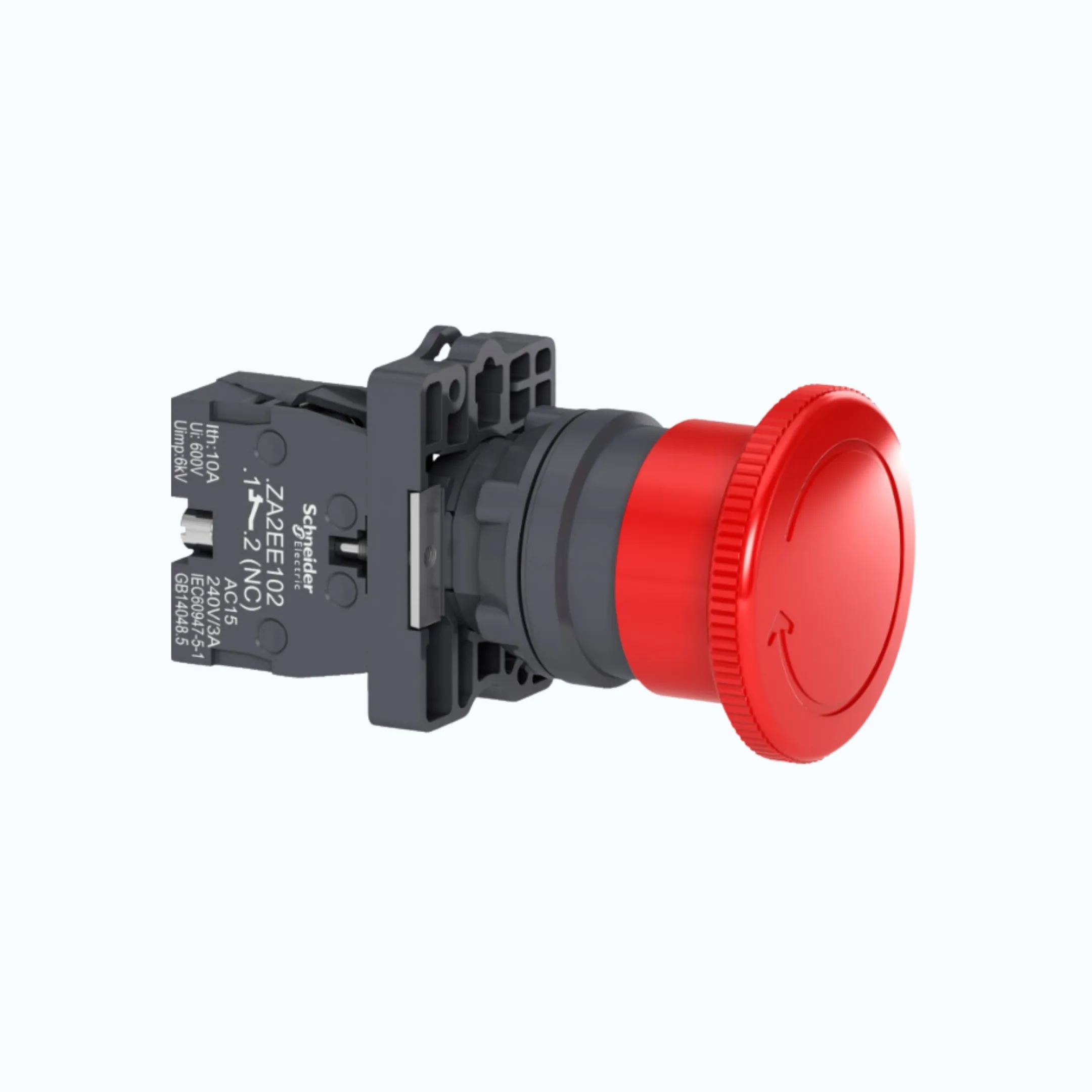 Schneider Emergency Stop IP54- Turn to Release Ø40 mm 1 N/C Merah-XA2ES542