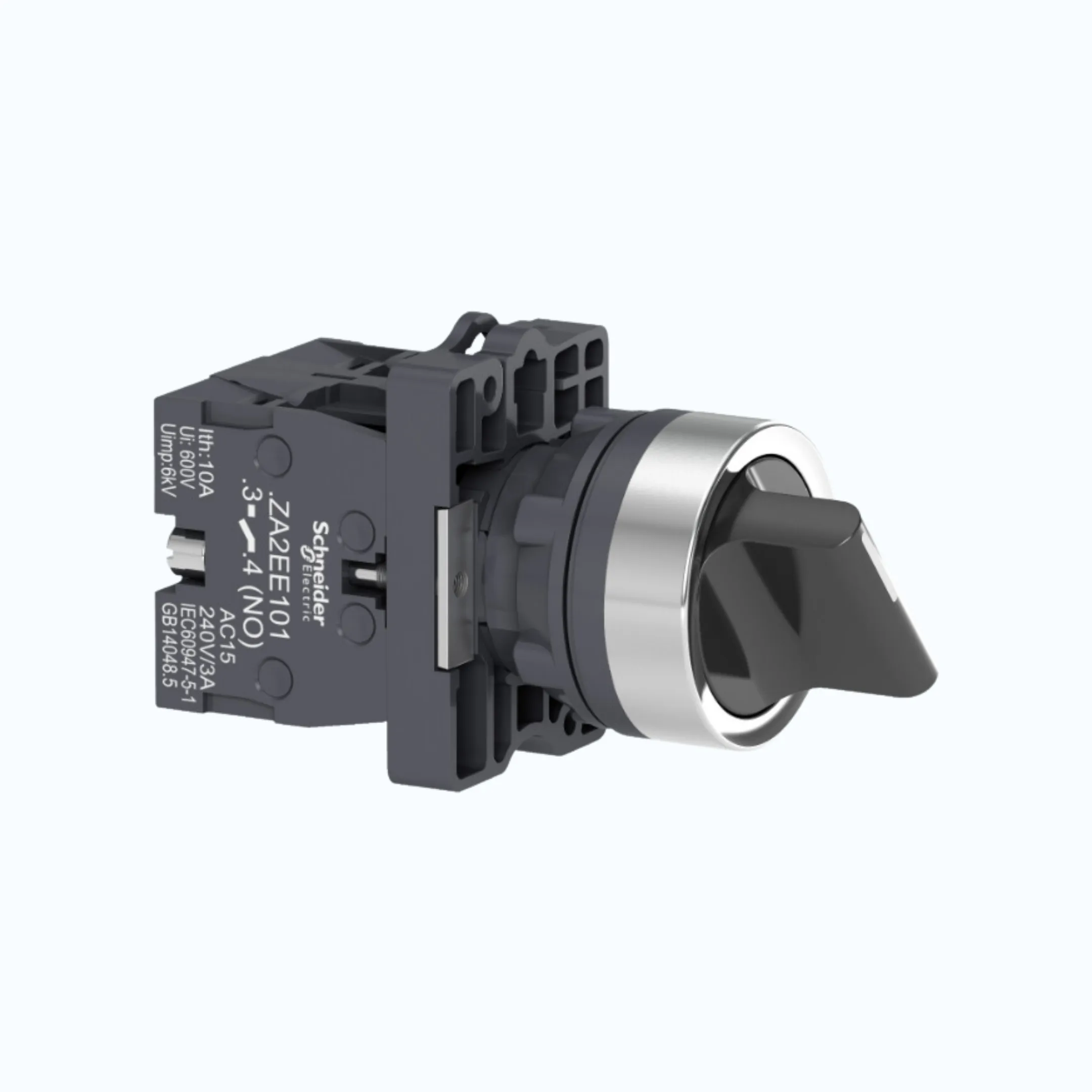 Schneider Selector Switch IP54 - 3 posisi stay put 1 N/O Hitam-XA2ED33
