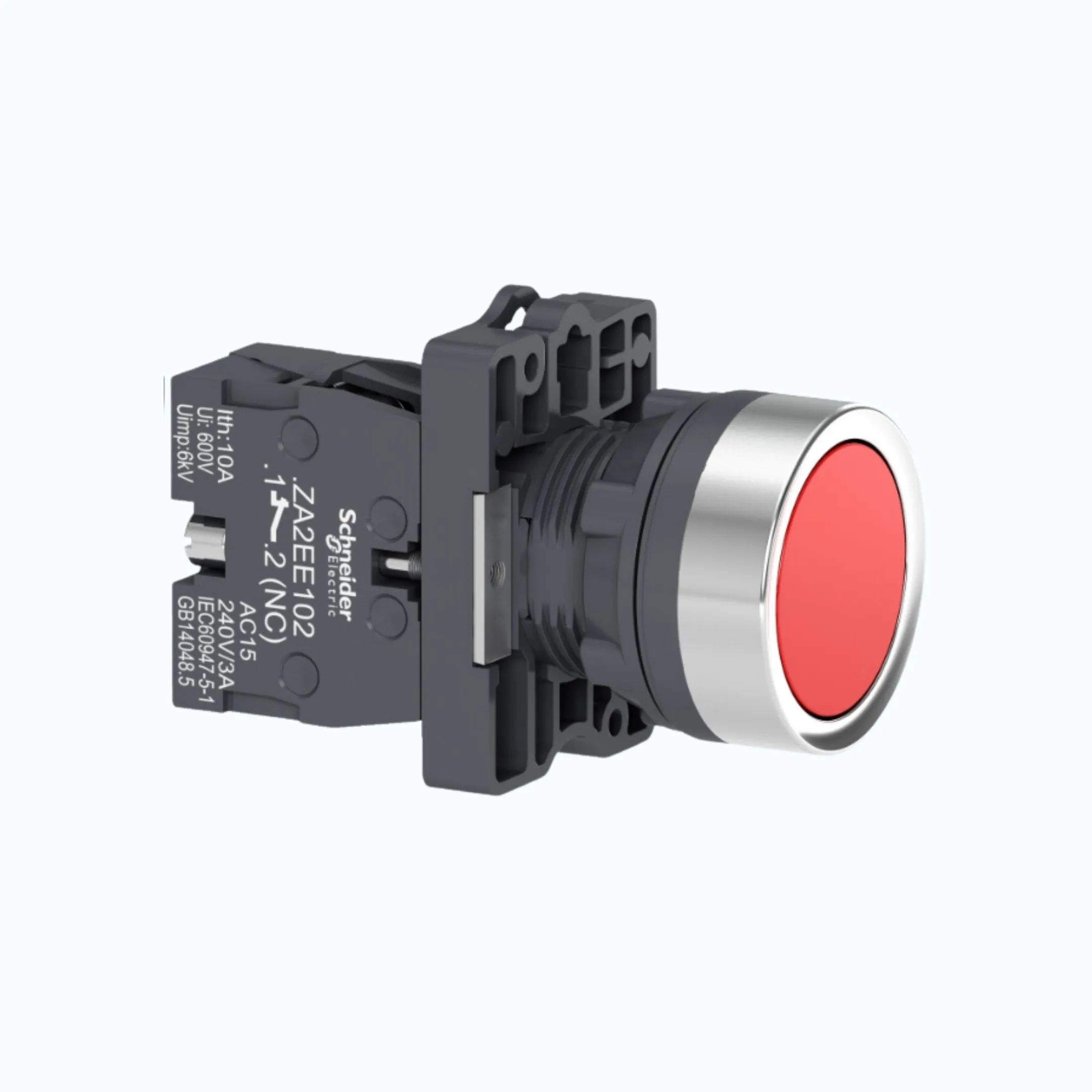 Schneider Push Button, IP54- Flush 1 N/C Merah-XA2EA42