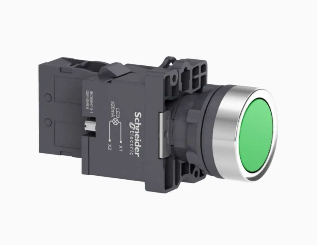 Schneider Push Button, IP54 Hijau-XA2EW33M1