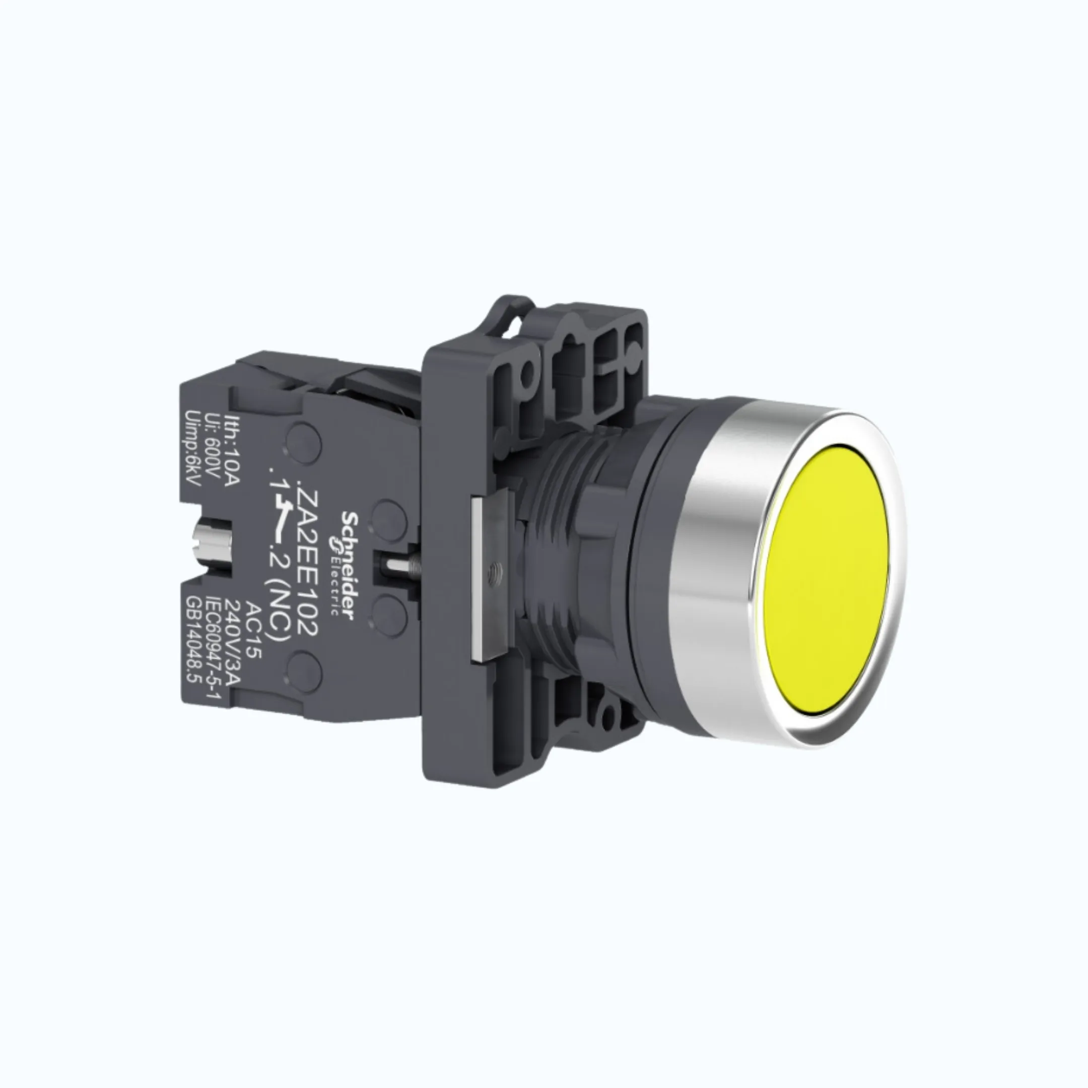 Schneider Push Button, IP54- Flush 1 N/O Kuning-XA2EA51