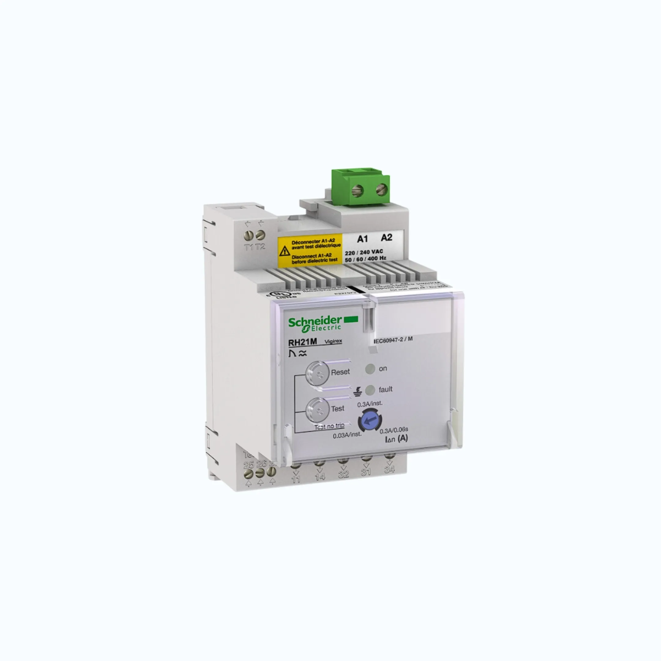 Schneider Tegangan Supply- RH 21M(DIN-Rail mount)- 380/415 VAC 50/60 Hz- 56164