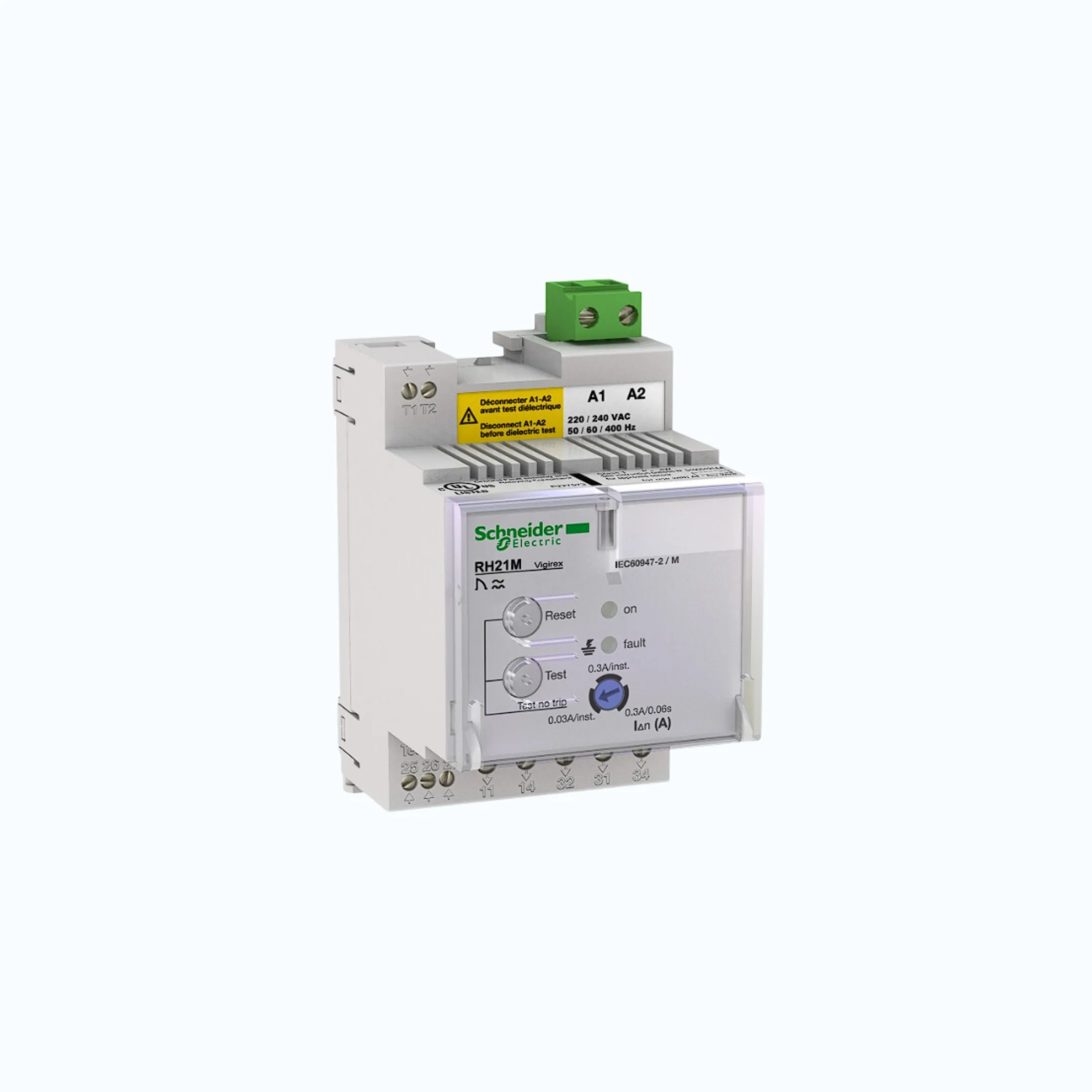Schneider Tegangan Supply- RH 21M(DIN-Rail mount)- 220/240 VAC 50/60 Hz- 56163