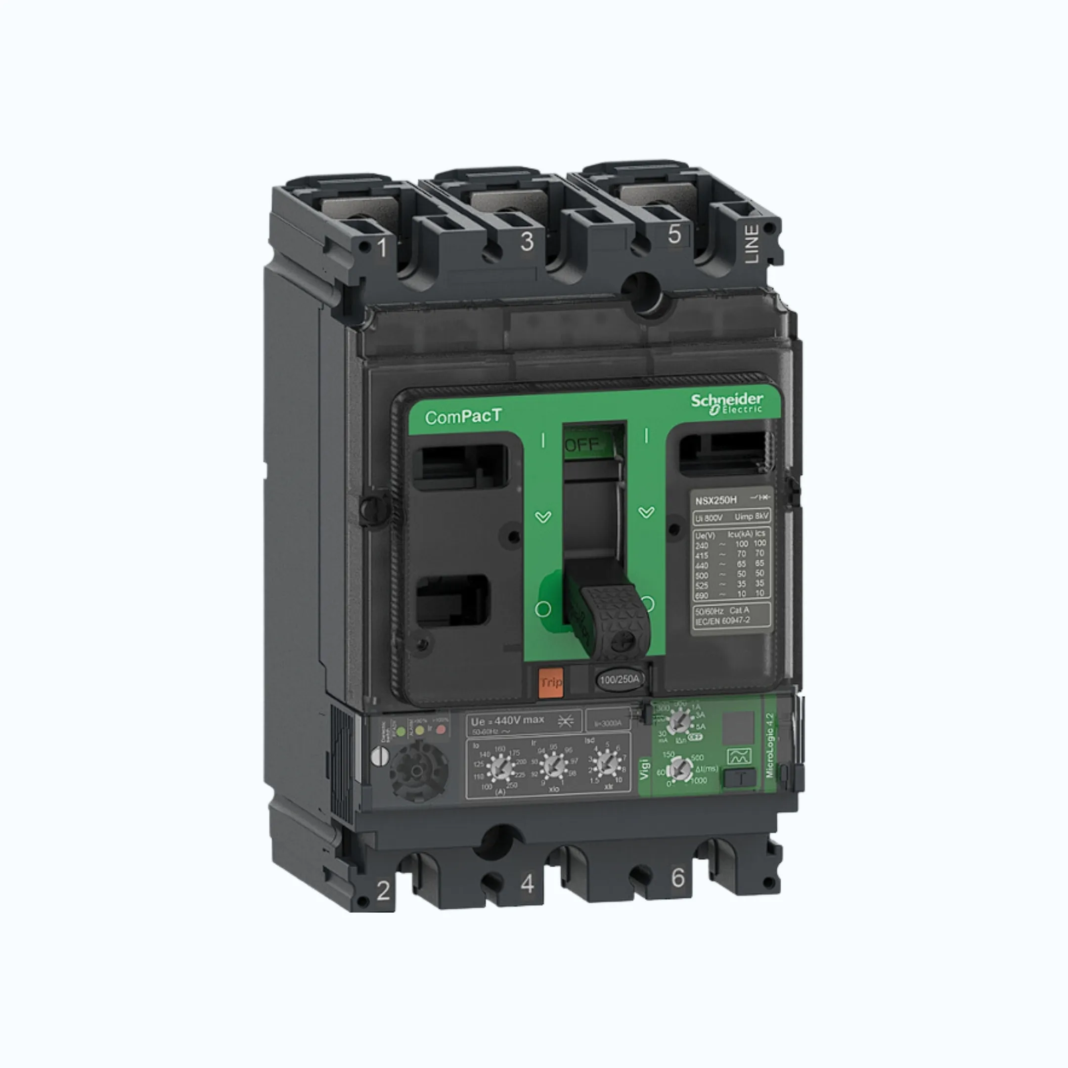 Schneider ComPacT NSX DC F (36kA) 3P TMD DC 500- C63F3TM500D