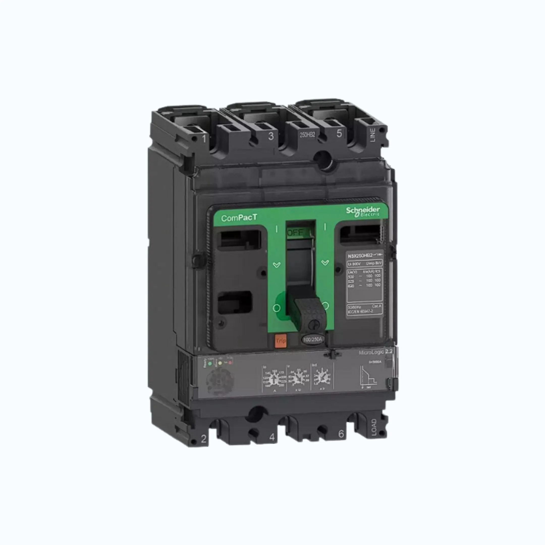 Schneider ComPacT NSX100 - 630A dengan N (50 kA) 3P-MicroLogic 2.3 (630A) 250-63