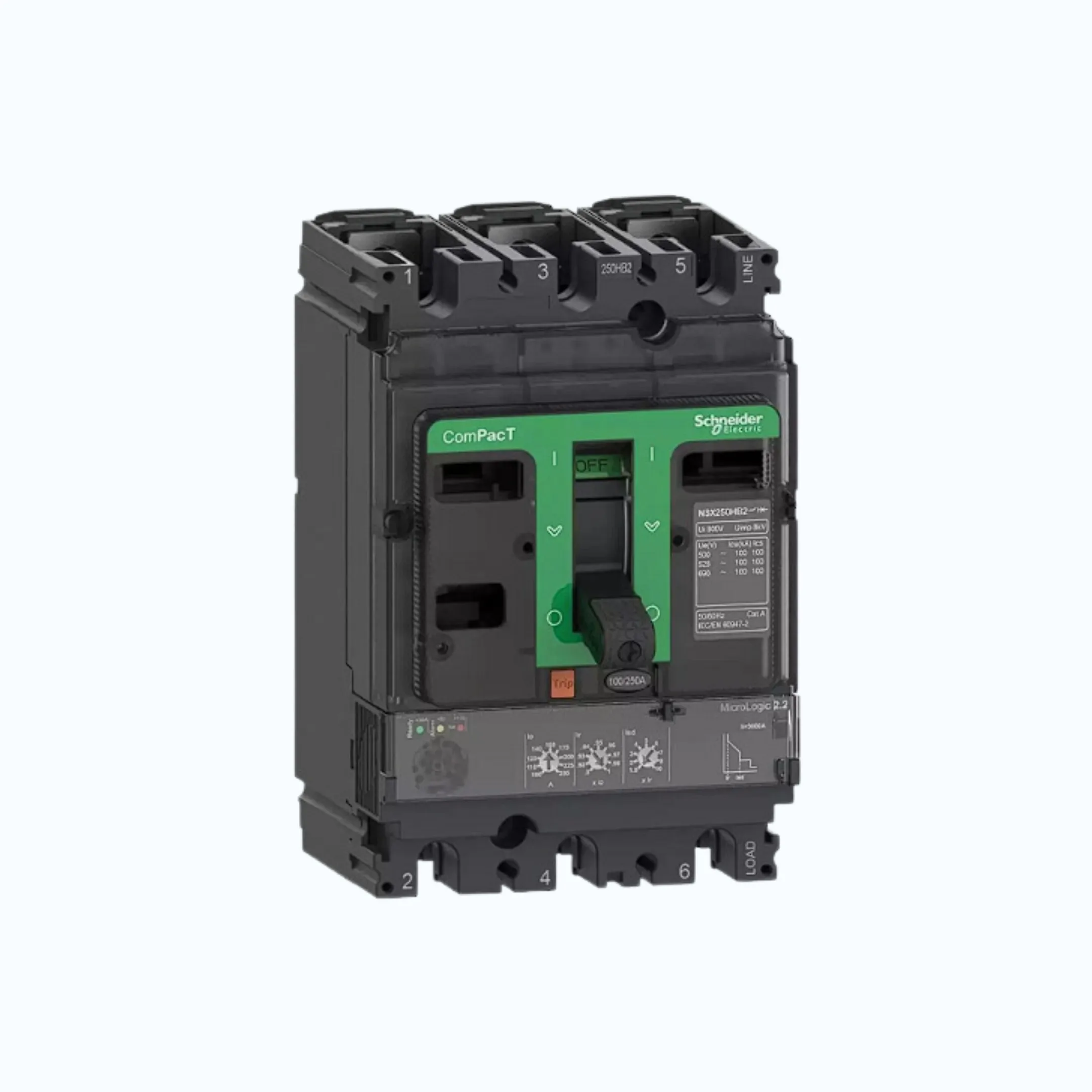 Schneider ComPacT NSX100 - 630A dengan N (50 kA) 3P- MicroLogic 2.2 (160A) 63-16