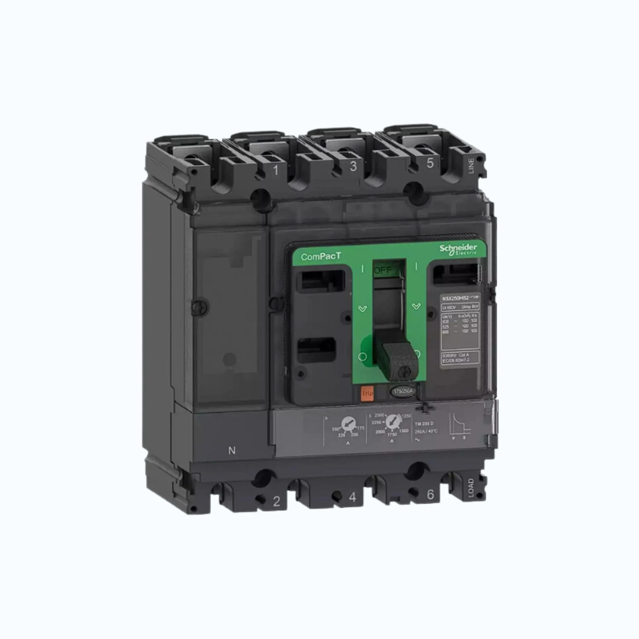 Schneider ComPacT NSX100 - 250A dengan N (50 kA) 4P-TM125D 87.5-125 1250-C16N6TM