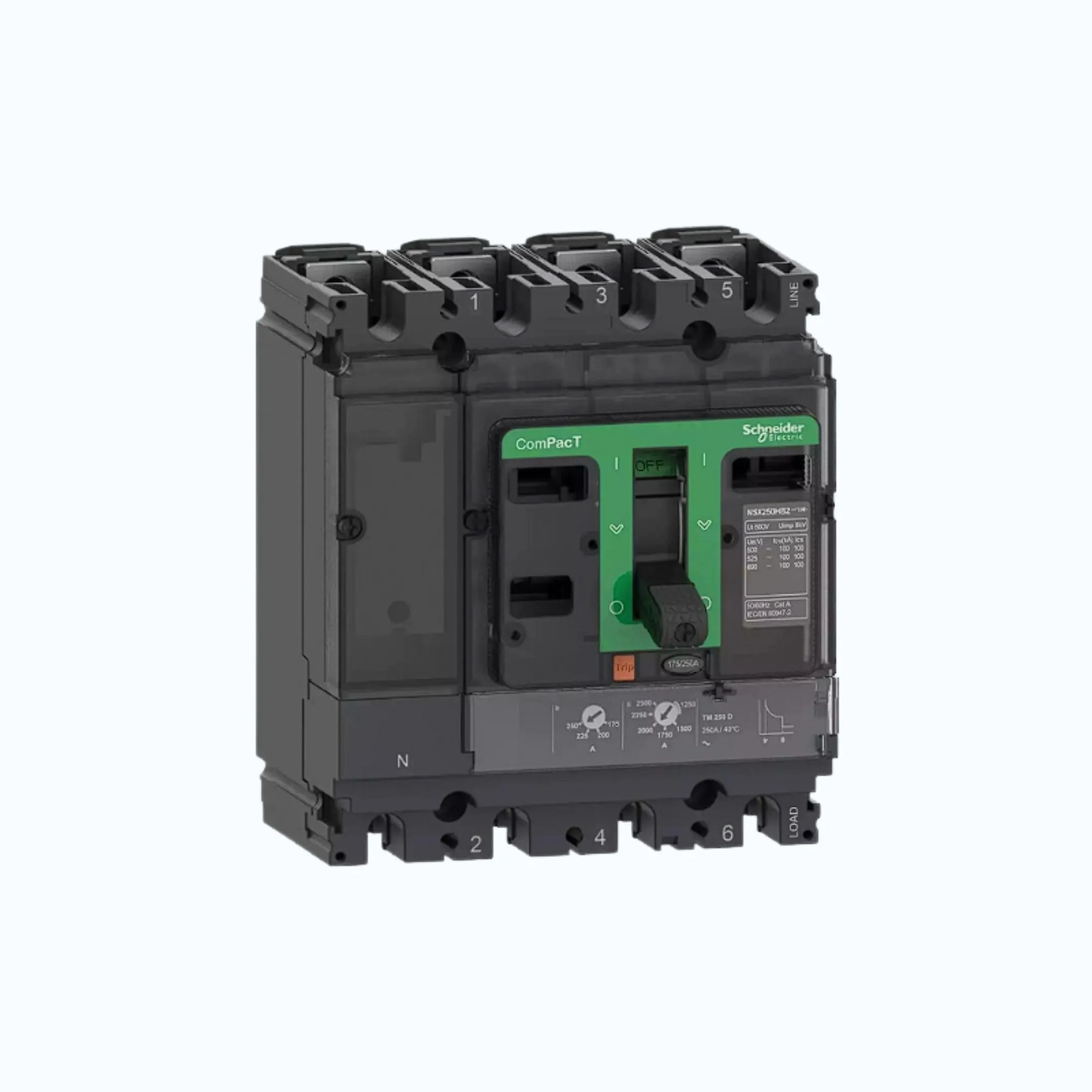 Schneider ComPacT NSX100 - 250A dengan N (50 kA) 4P-TM63D 44.1-63 500-C10N6TM063