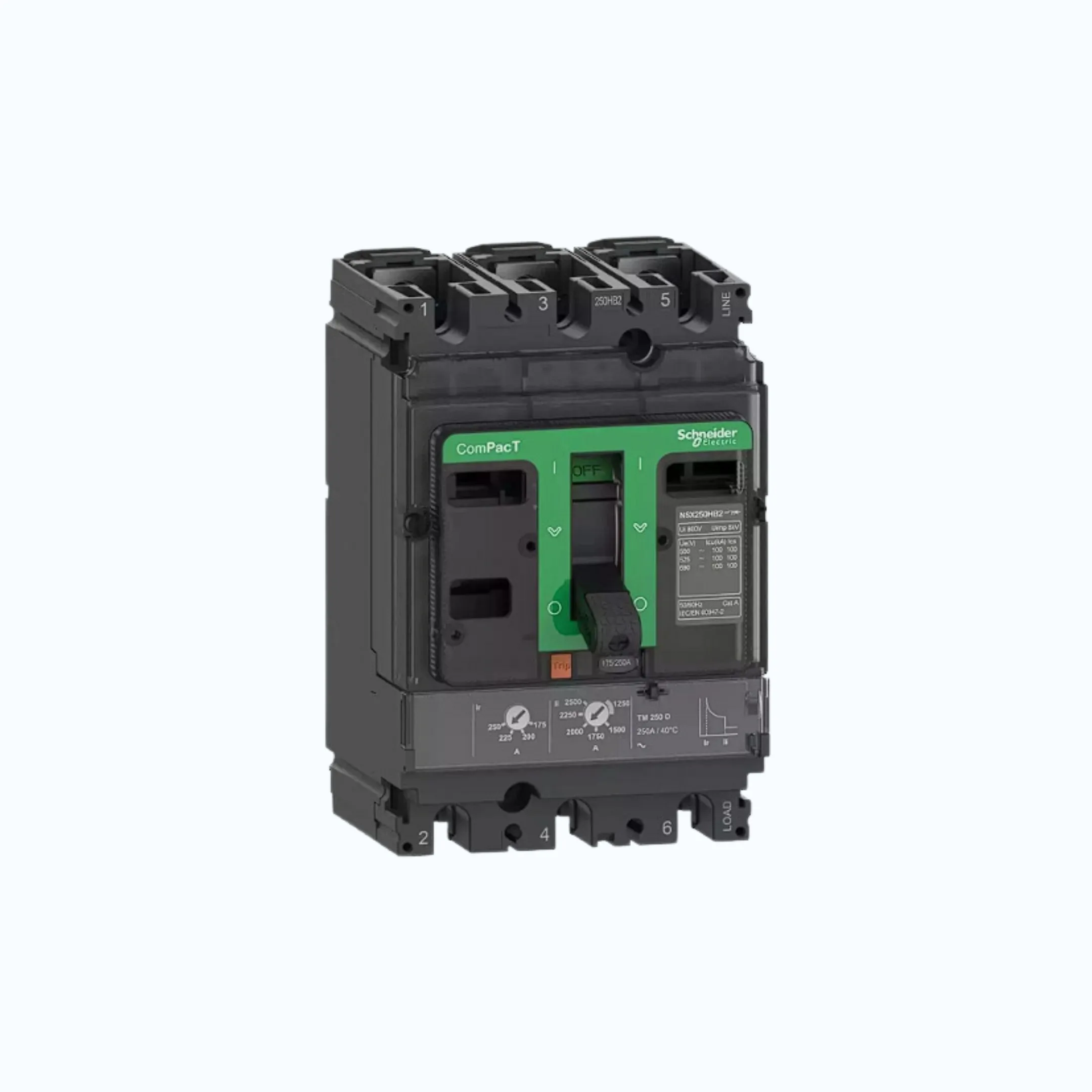 Schneider ComPacT NSX100 - 250A dengan F (36 kA) 3P-TM80D 56.0-80 640- C10F3TM08