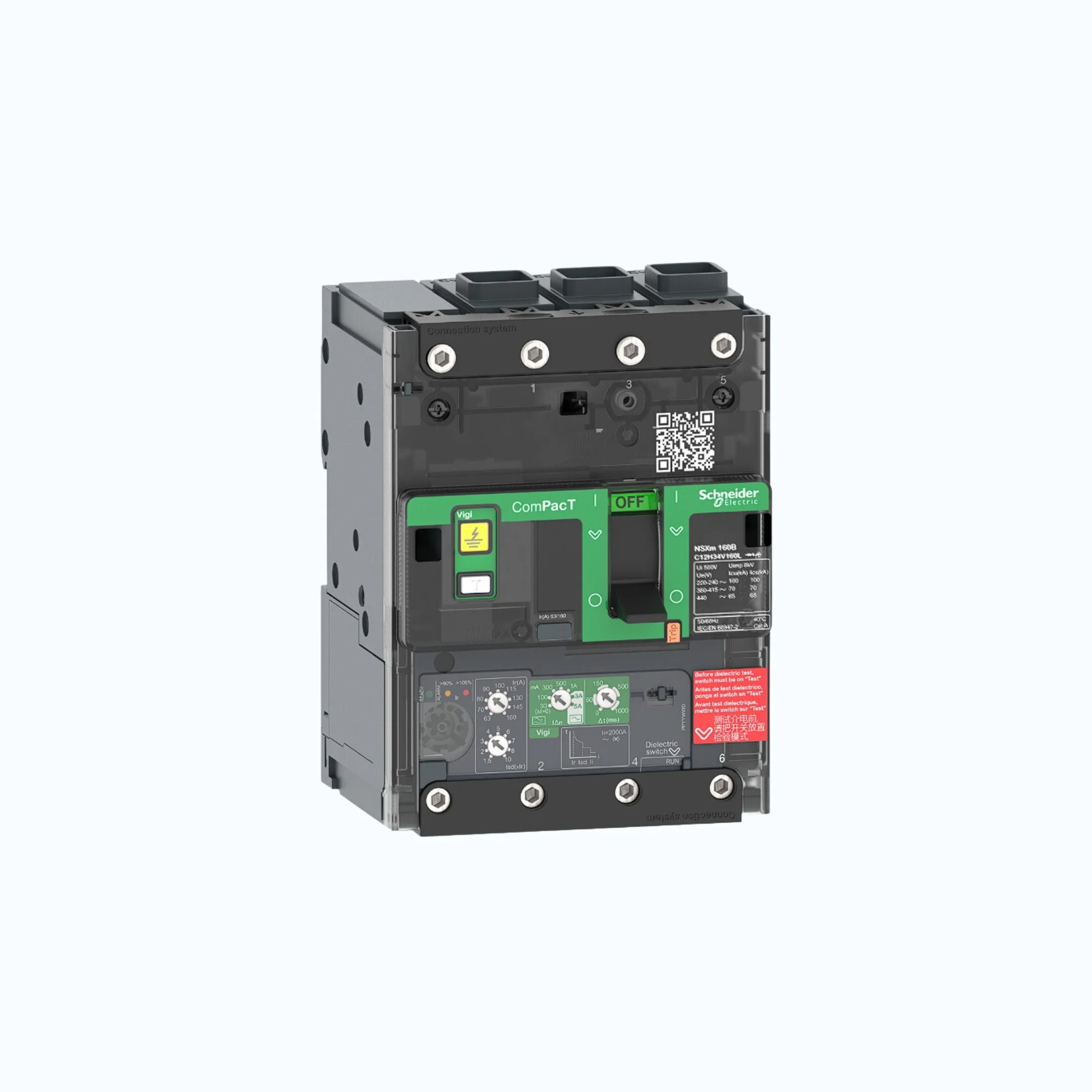 Schneider EverlinkTM Connectors  3P-ComPacT NSXm dengan N (50 kA) termasuk ELCB 