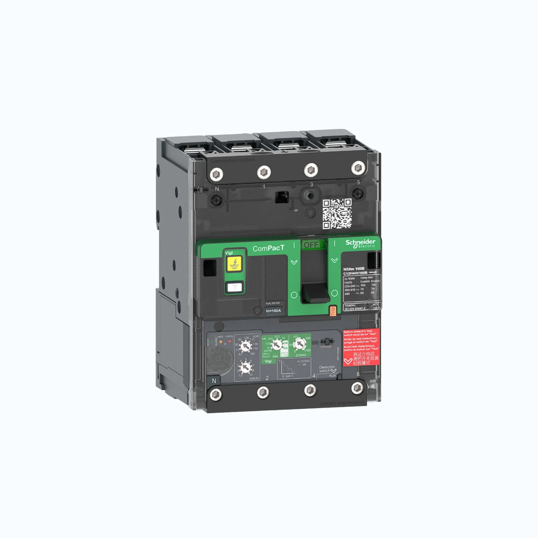 Schneider Busbar Connectors  4P-ComPacT NSXm dengan B (25 kA) termasuk ELCB Vigi