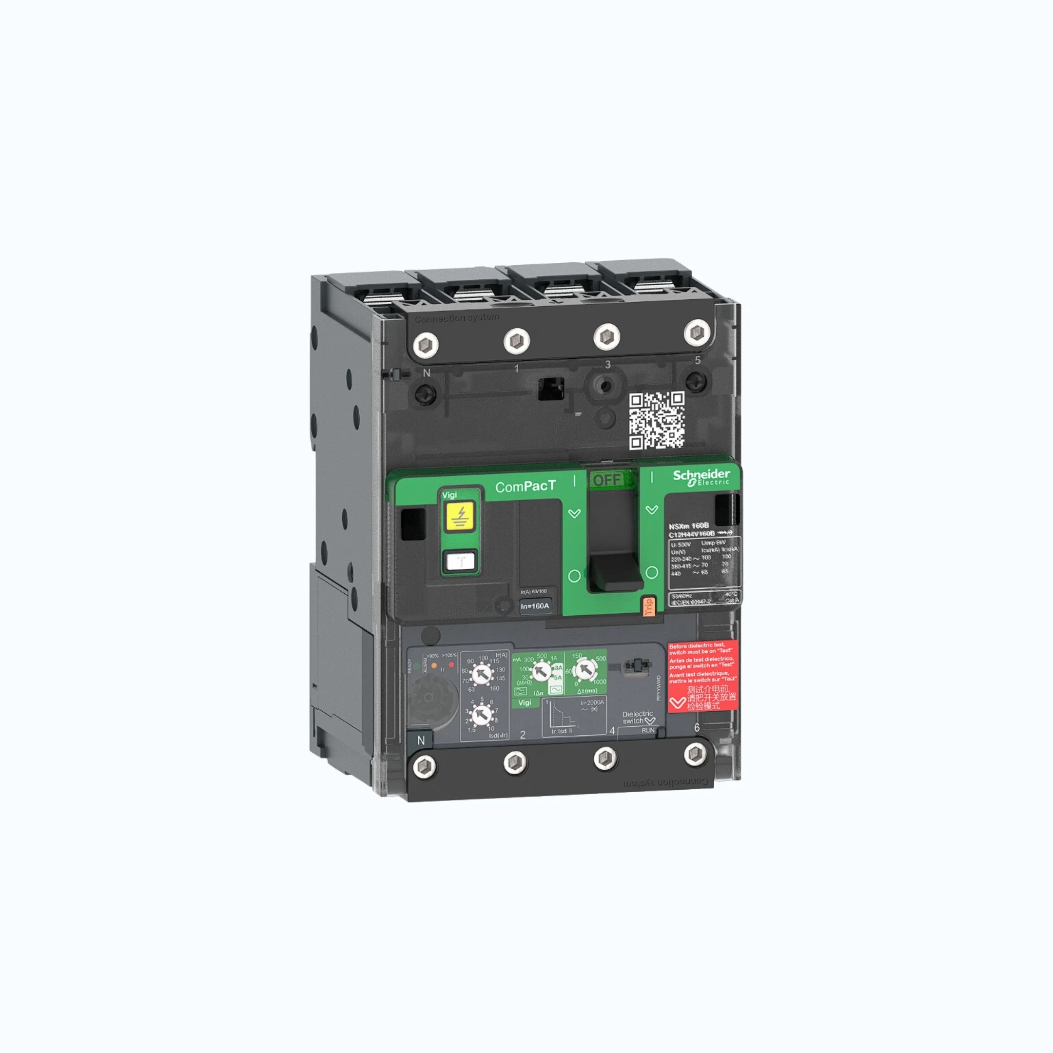 Schneider Busbar Connectors  4P-ComPacT NSXm dengan B (25 kA) termasuk ELCB Vigi