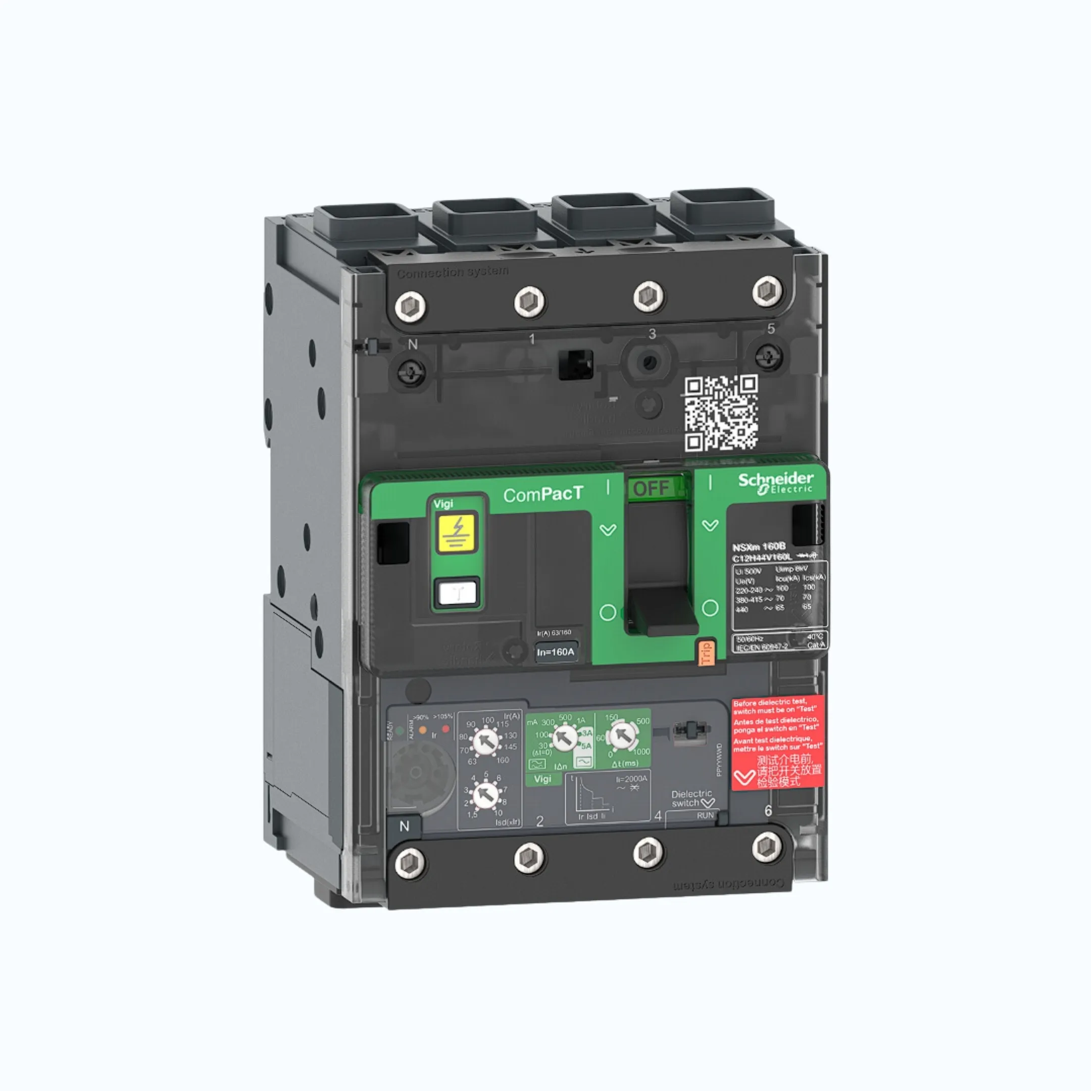 Schneider EverlinkTM Connectors  4P-ComPacT NSXm dengan B (25 kA) termasuk ELCB 