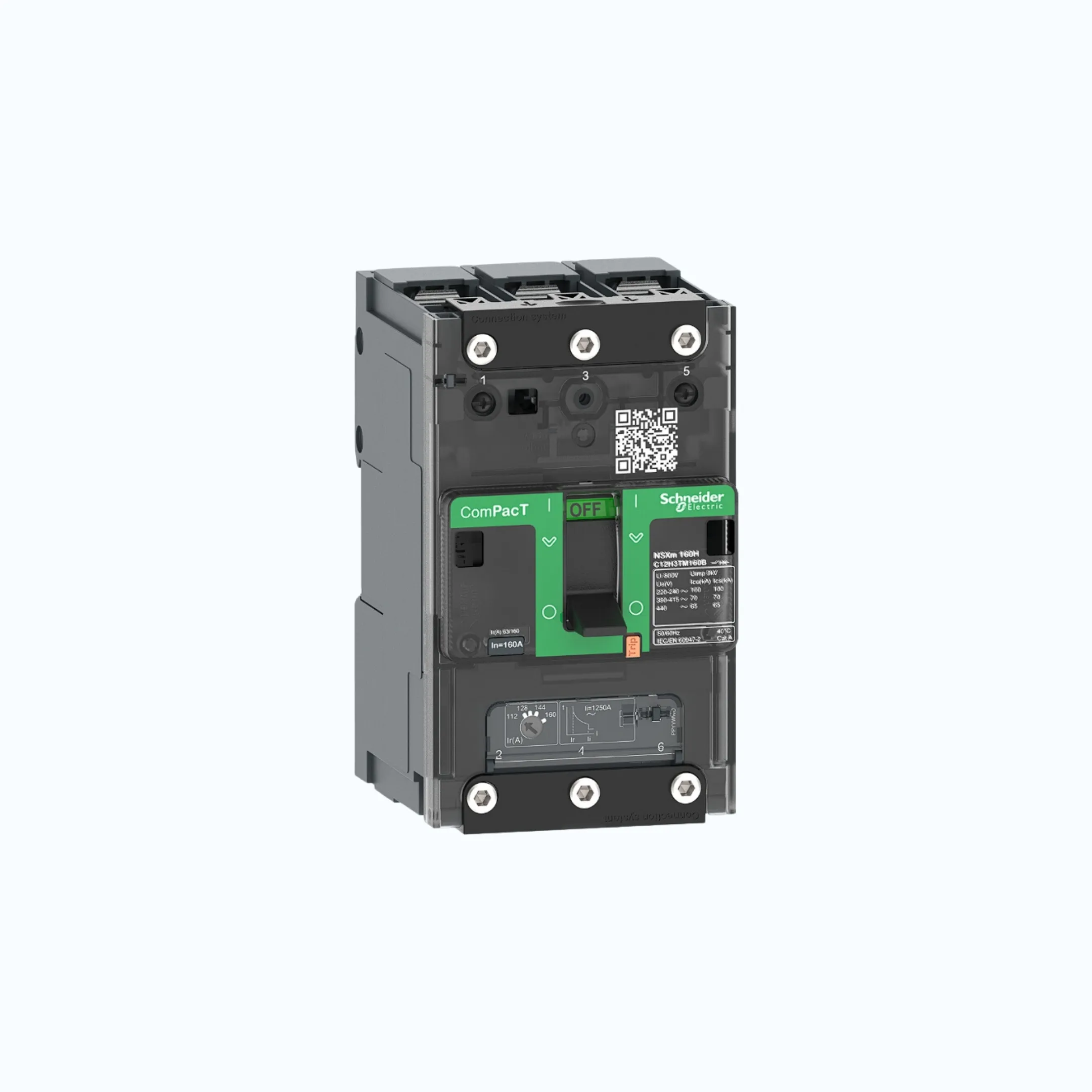 Schneider Busbar Connectors  3P-ComPacT NSXm dengan H (70 kA)-TM160D-C12H3TM160B