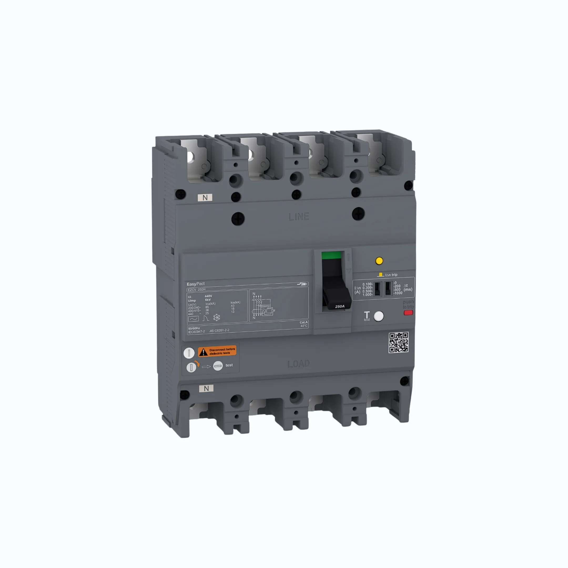 Schneider Easypact EZCV250H (36 kA @415V AC)4P- EZCV250H 125-EZCV250H4125