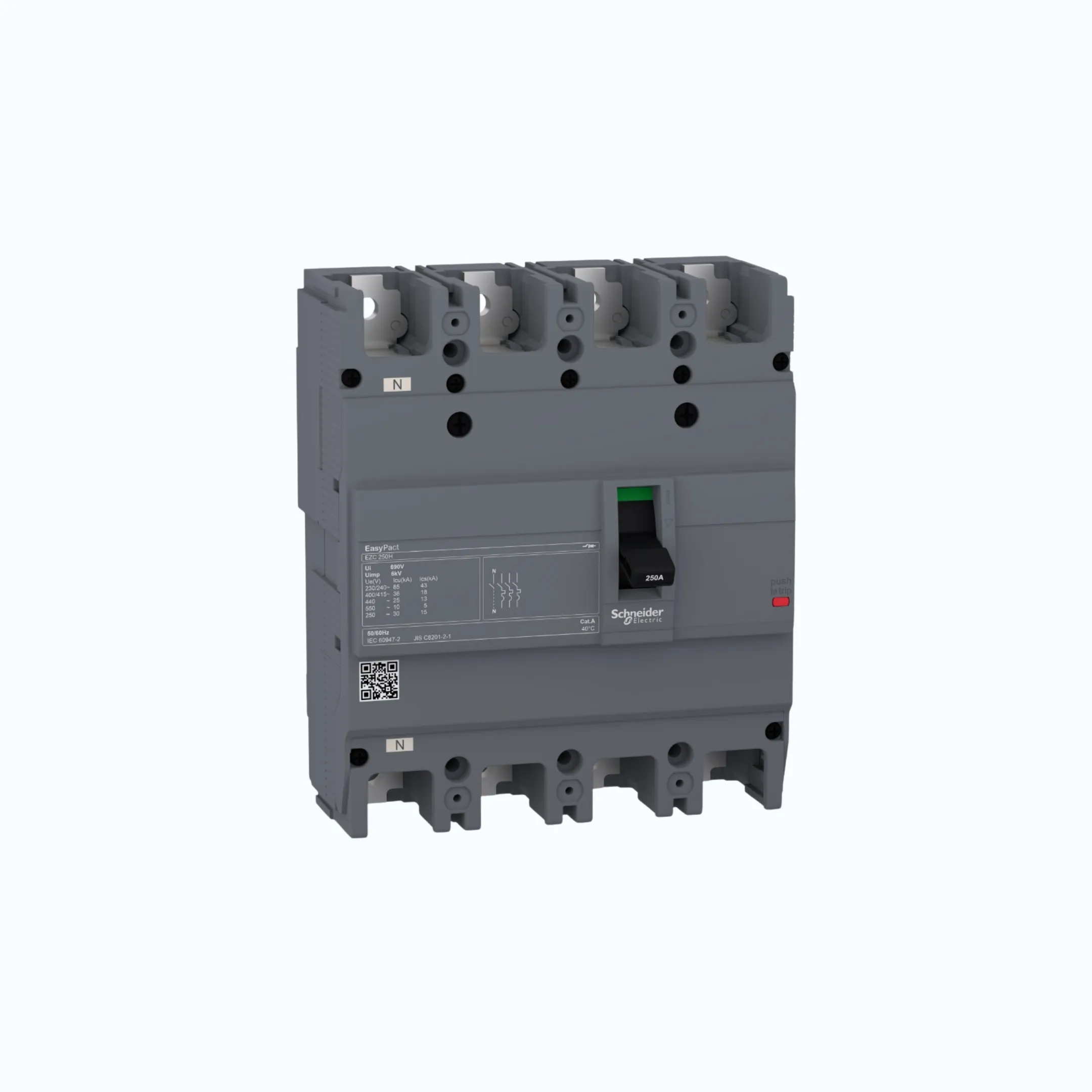 Schneider Easypact EZC250H (36 kA @415V AC / 30 kA @125V DC; 250V DC)4P-EZC250H 