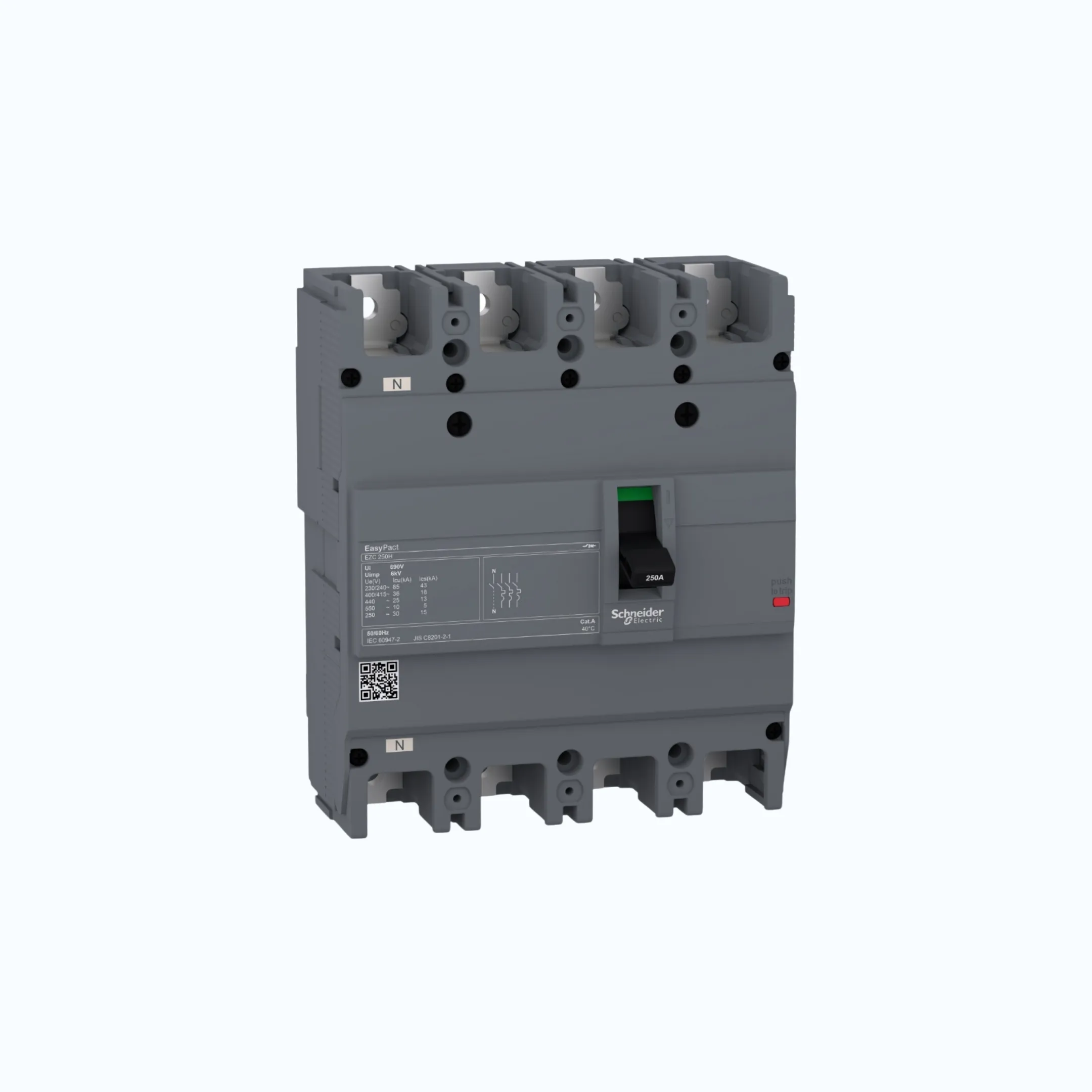 Schneider Easypact EZC250H (36 kA @415V AC / 30 kA @125V DC; 250V DC)4P-EZC250H 