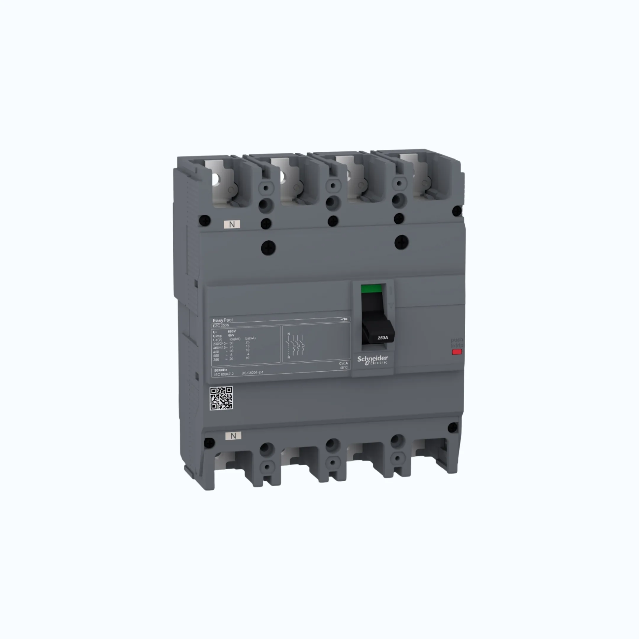 Schneider Easypact EZC250N (25 kA @415V AC / 10 kA @125V DC; 250V DC)4P- EZC250N