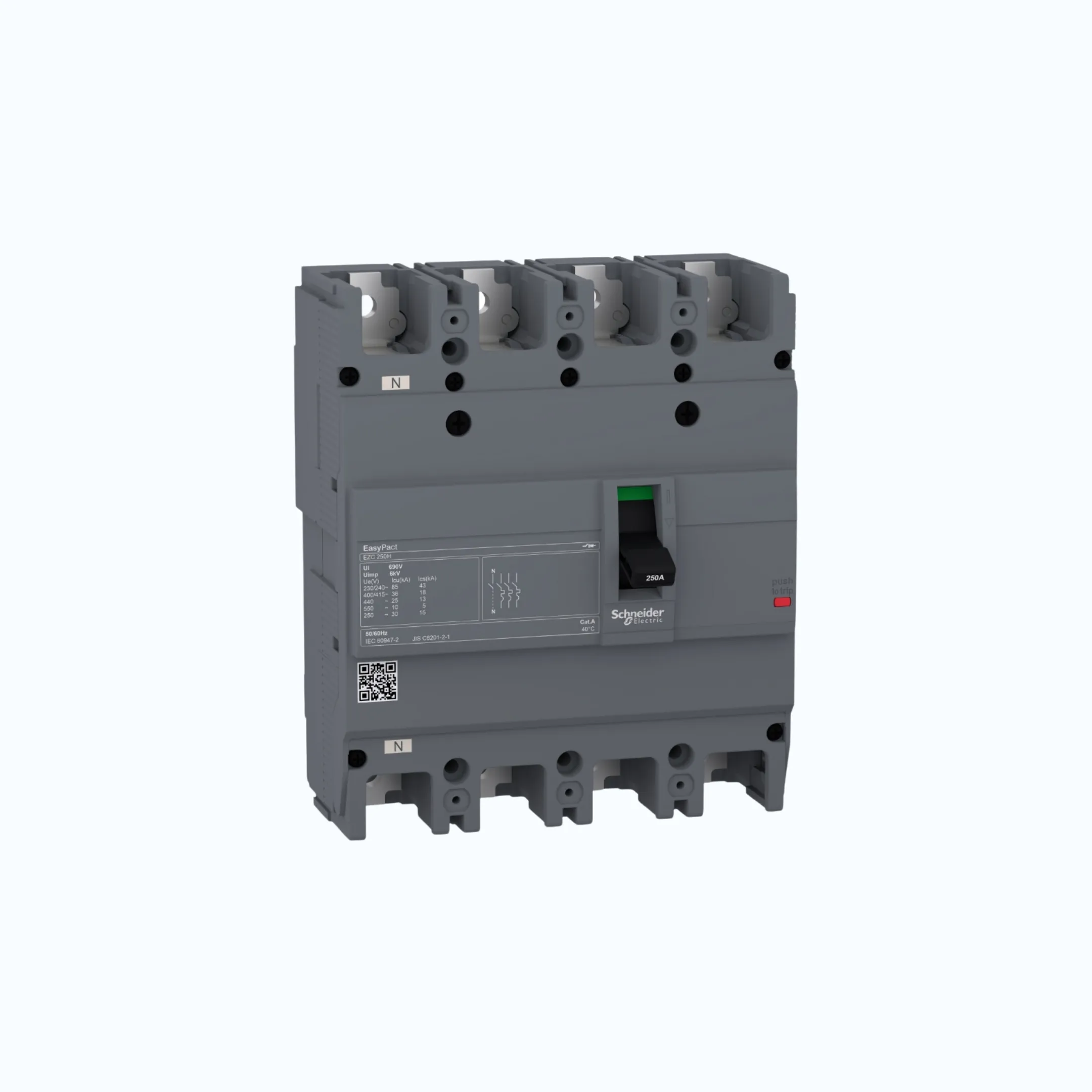 Schneider Easypact EZC250H (36 kA @415V AC / 30 kA @125V DC; 250V DC)4P-EZC250H 