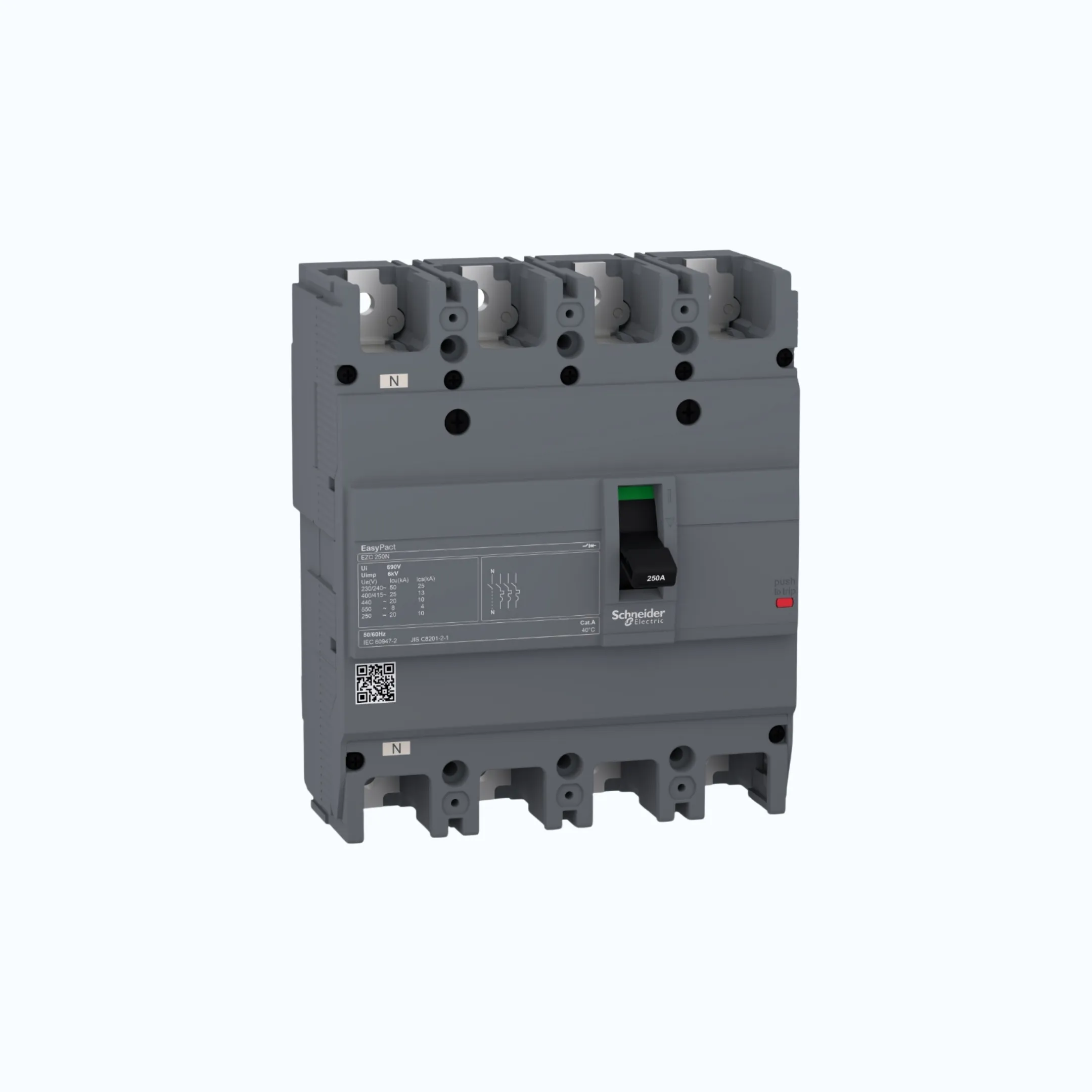 Schneider Easypact EZC250N (25 kA @415V AC / 10 kA @125V DC; 250V DC)4P- EZC250N