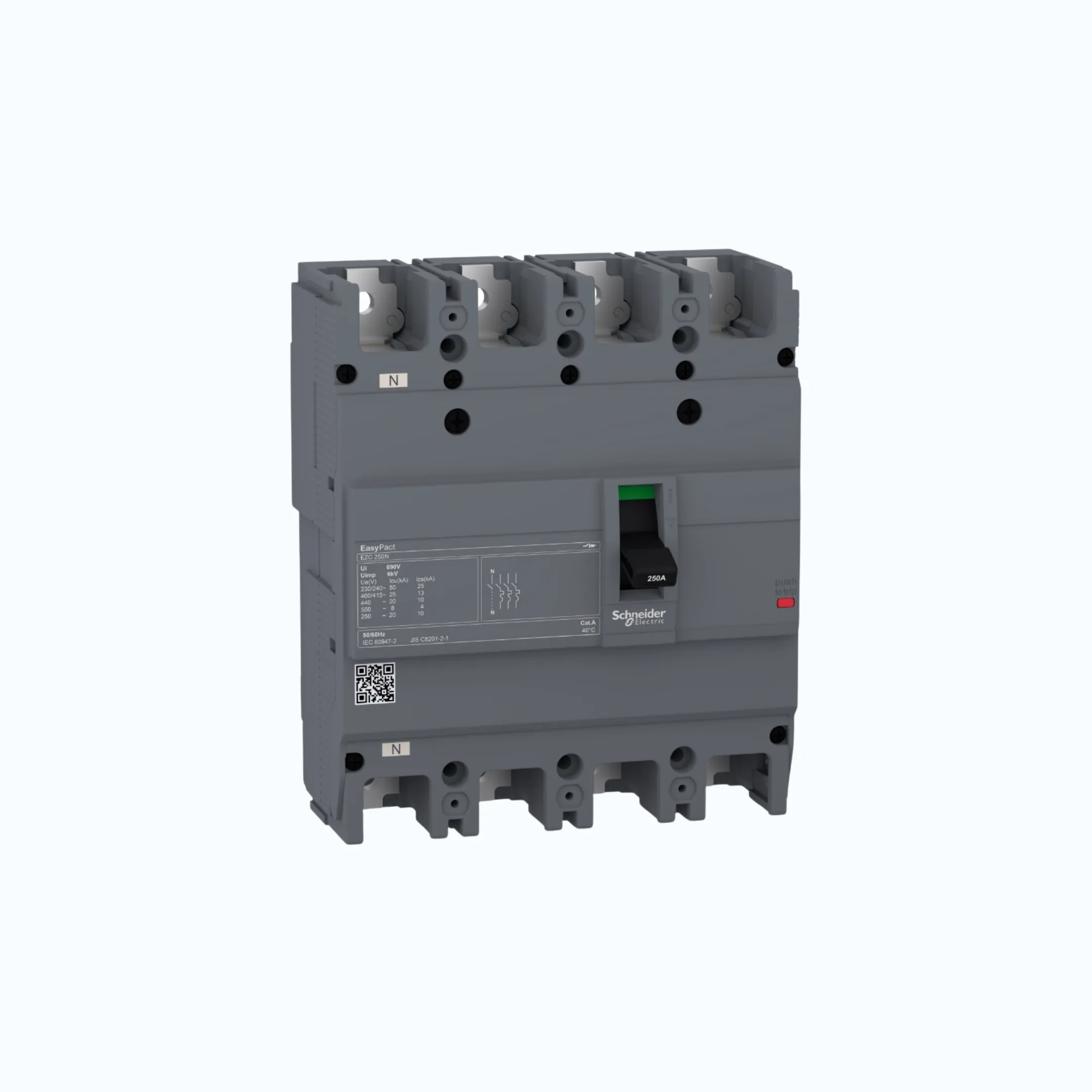 Schneider Easypact EZC250N (25 kA @415V AC / 10 kA @125V DC; 250V DC)4P- EZC250N