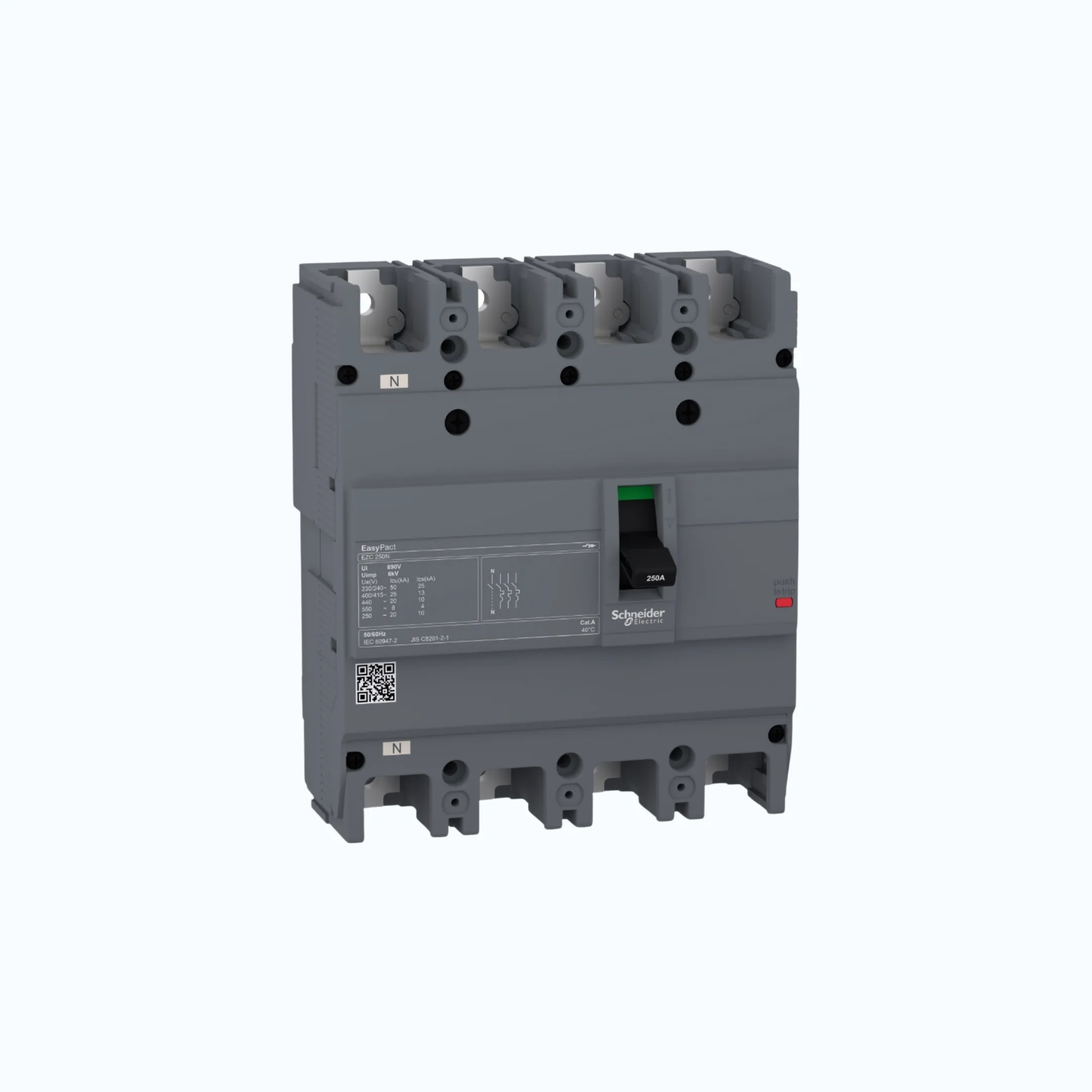 Schneider Easypact EZC250N (25 kA @415V AC / 10 kA @125V DC; 250V DC)4P- EZC250N