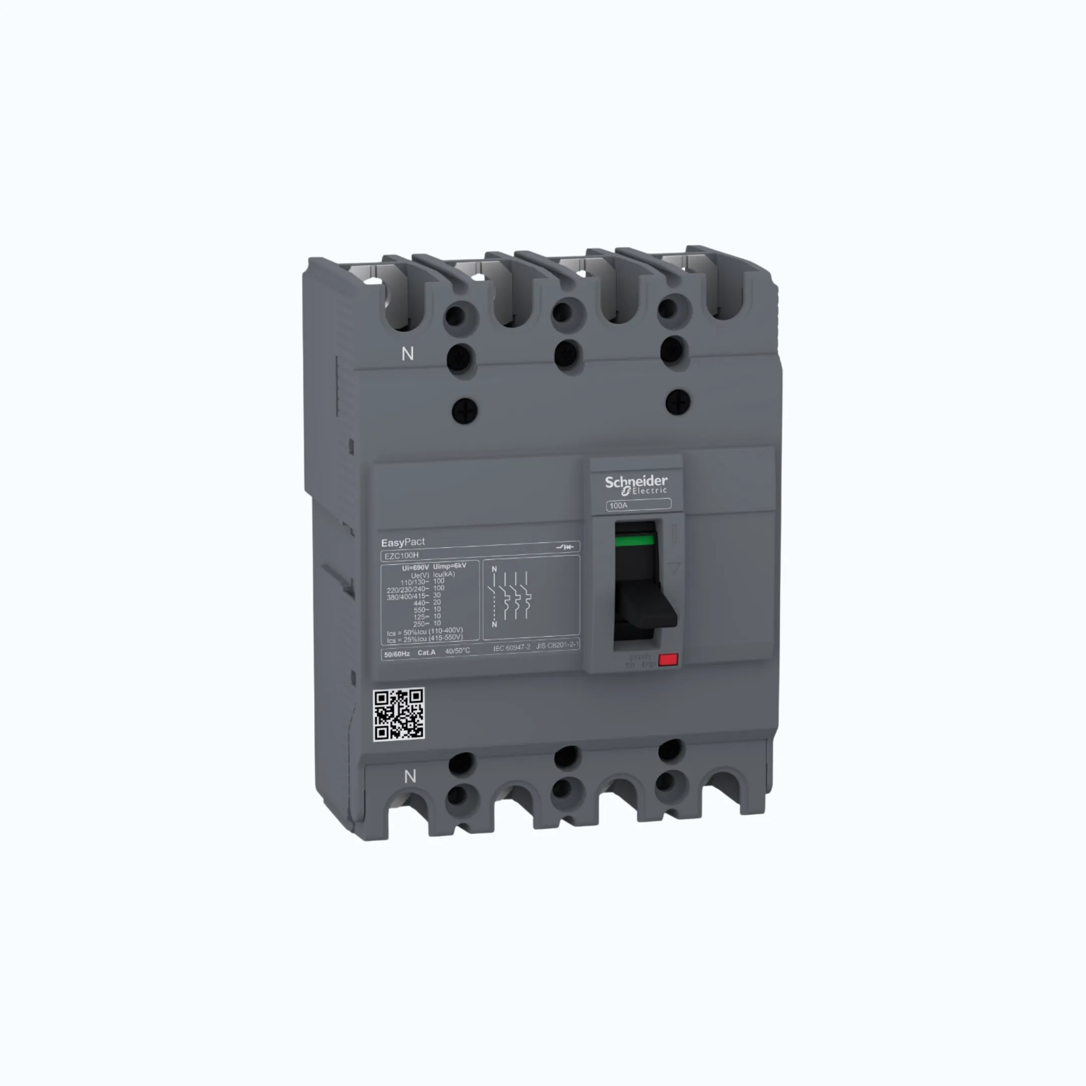 Schneider Easypact EZC100H (30 kA @415V AC / 10 kA @125V DC; 250V DC) 4P- EZC100