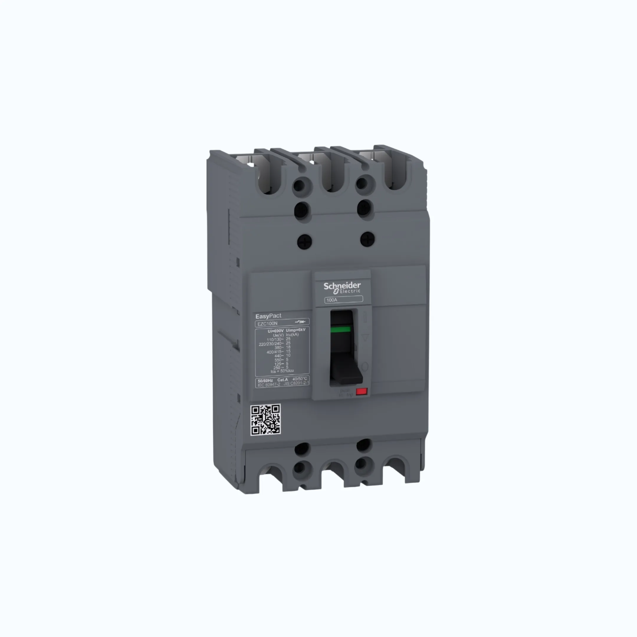 Schneider Easypact EZC100N (18 kA @380V AC / 15 kA @415V AC / 5 kA @125V DC; 250