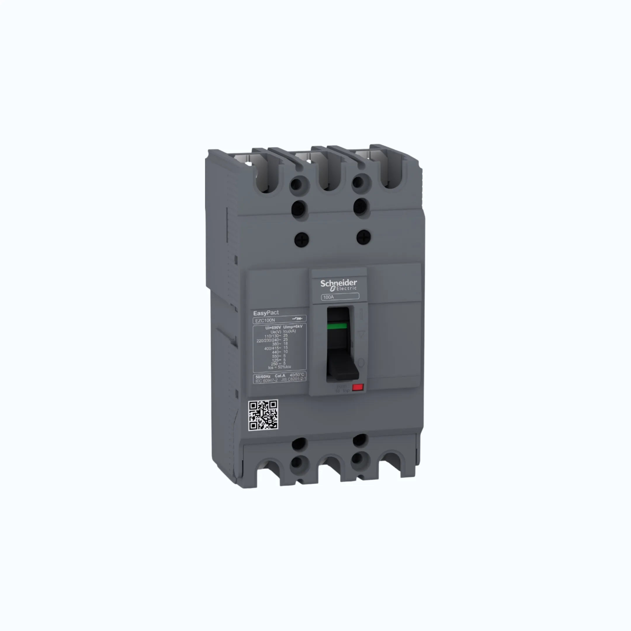 Schneider Easypact EZC100N (18 kA @380V AC / 15 kA @415V AC / 5 kA @125V DC; 250