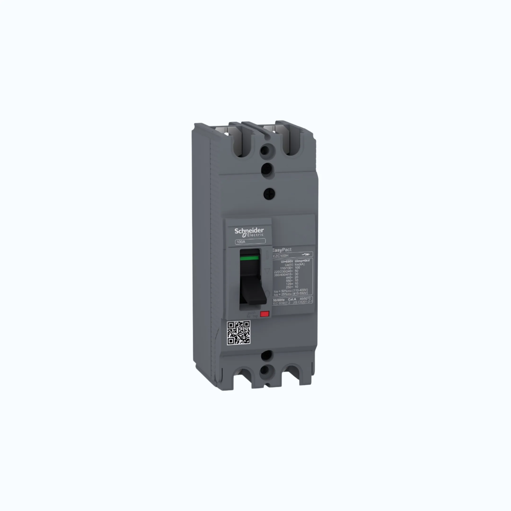 Schneider Easypact EZC100H 1P (25 kA @220/240V AC / 10 kA@125V DC); 2P (100 kA @