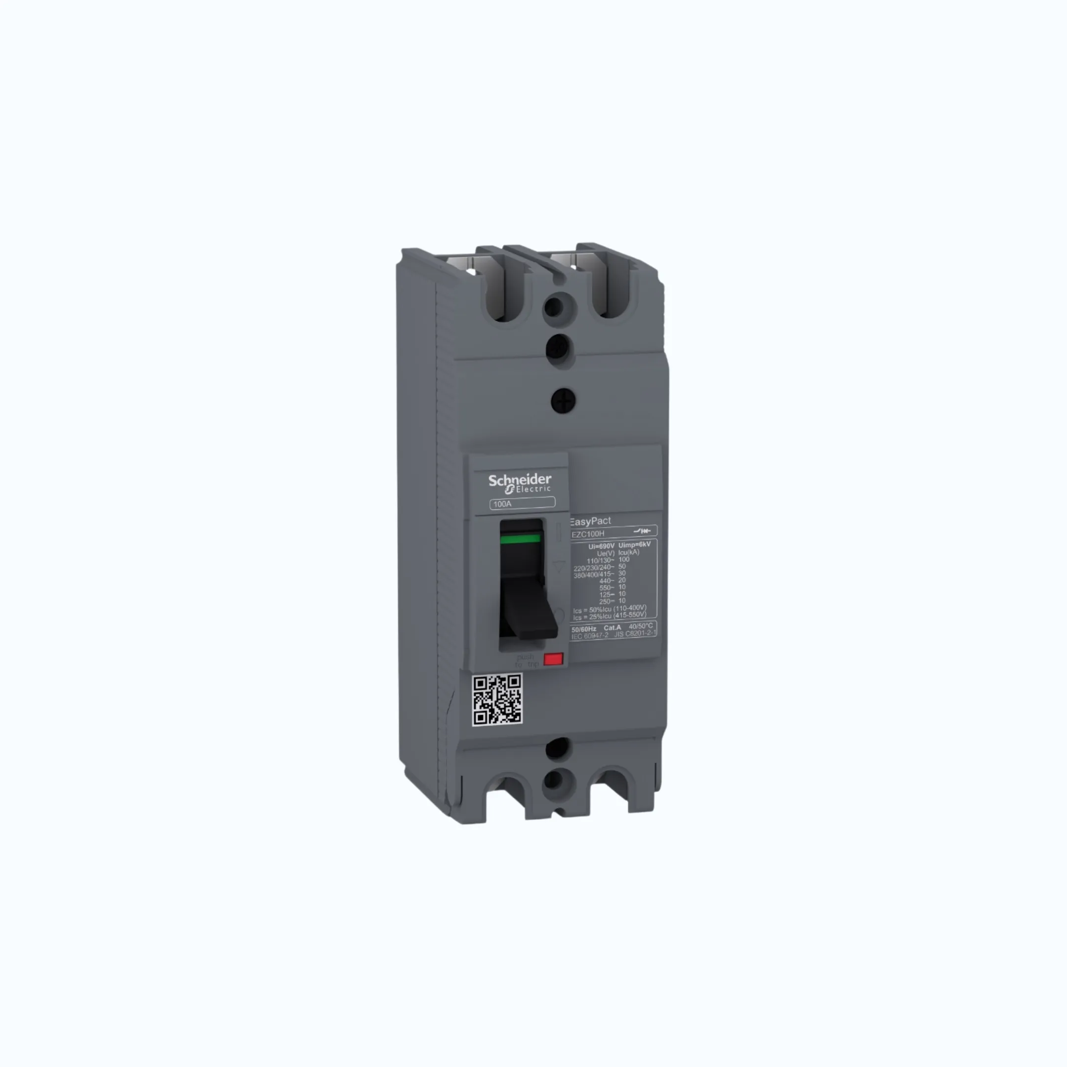 Schneider Easypact EZC100H 1P (25 kA @220/240V AC / 10 kA@125V DC); 2P (100 kA @