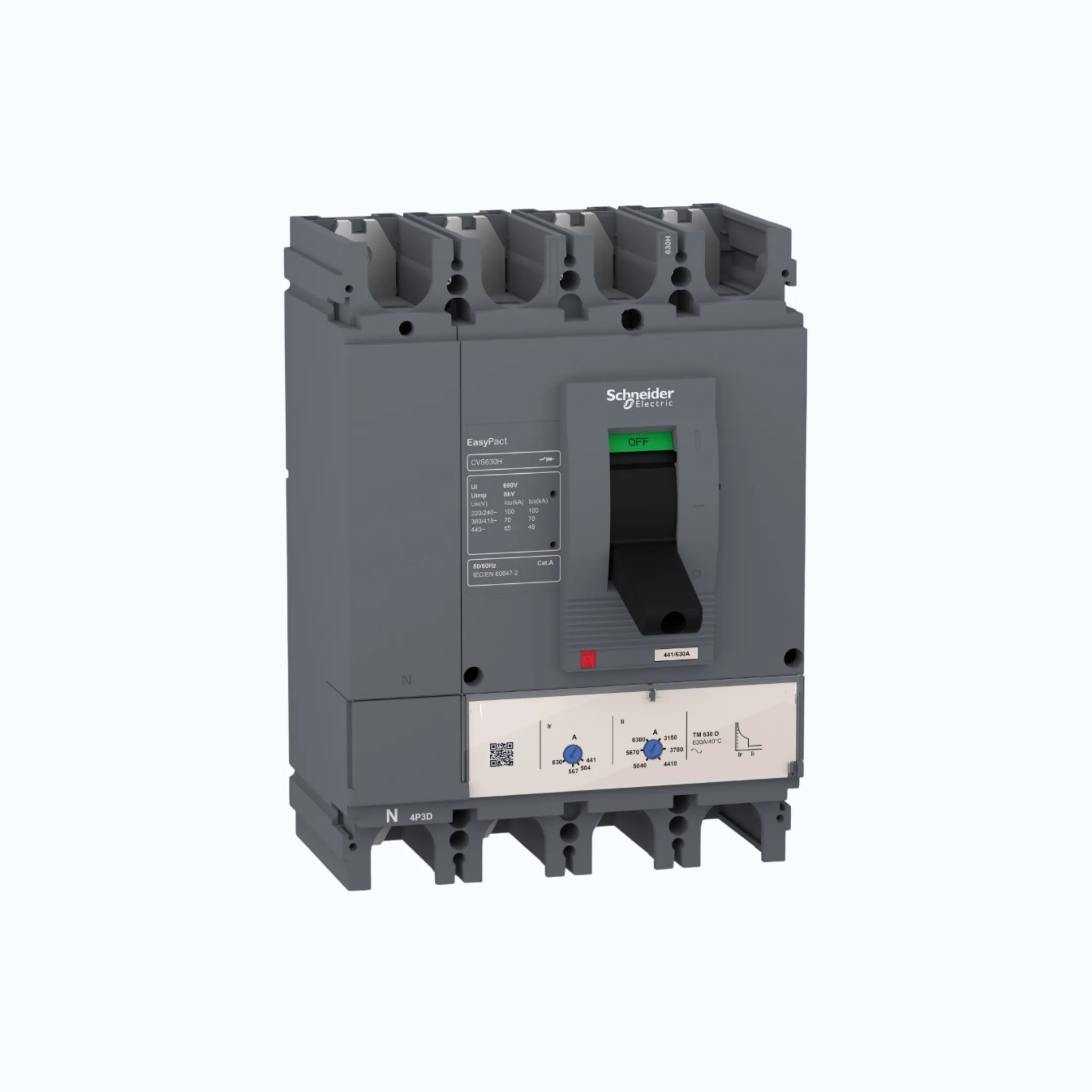 Schneider Easypact CVS400-600 H (70 kA) 4P- TM500D 350-500 4.2-8.3 In- LV563328