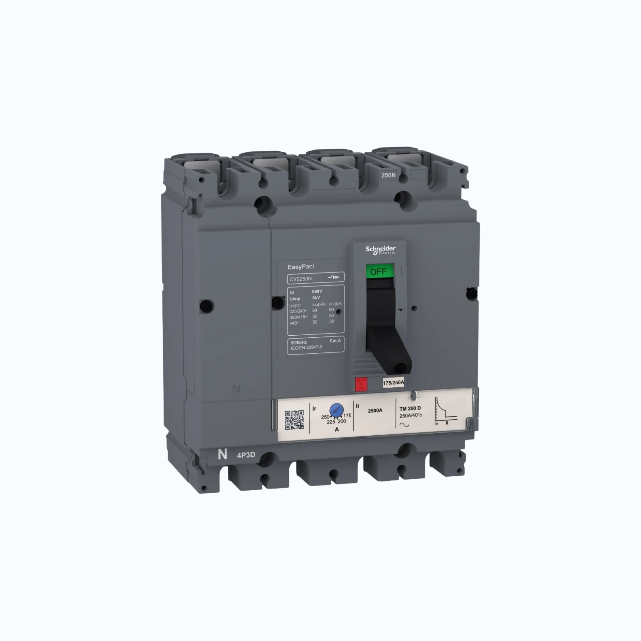 Schneider Easypact CVS100-250 N (50 kA) 4P- TM63D 44.1-63 500- LV510485