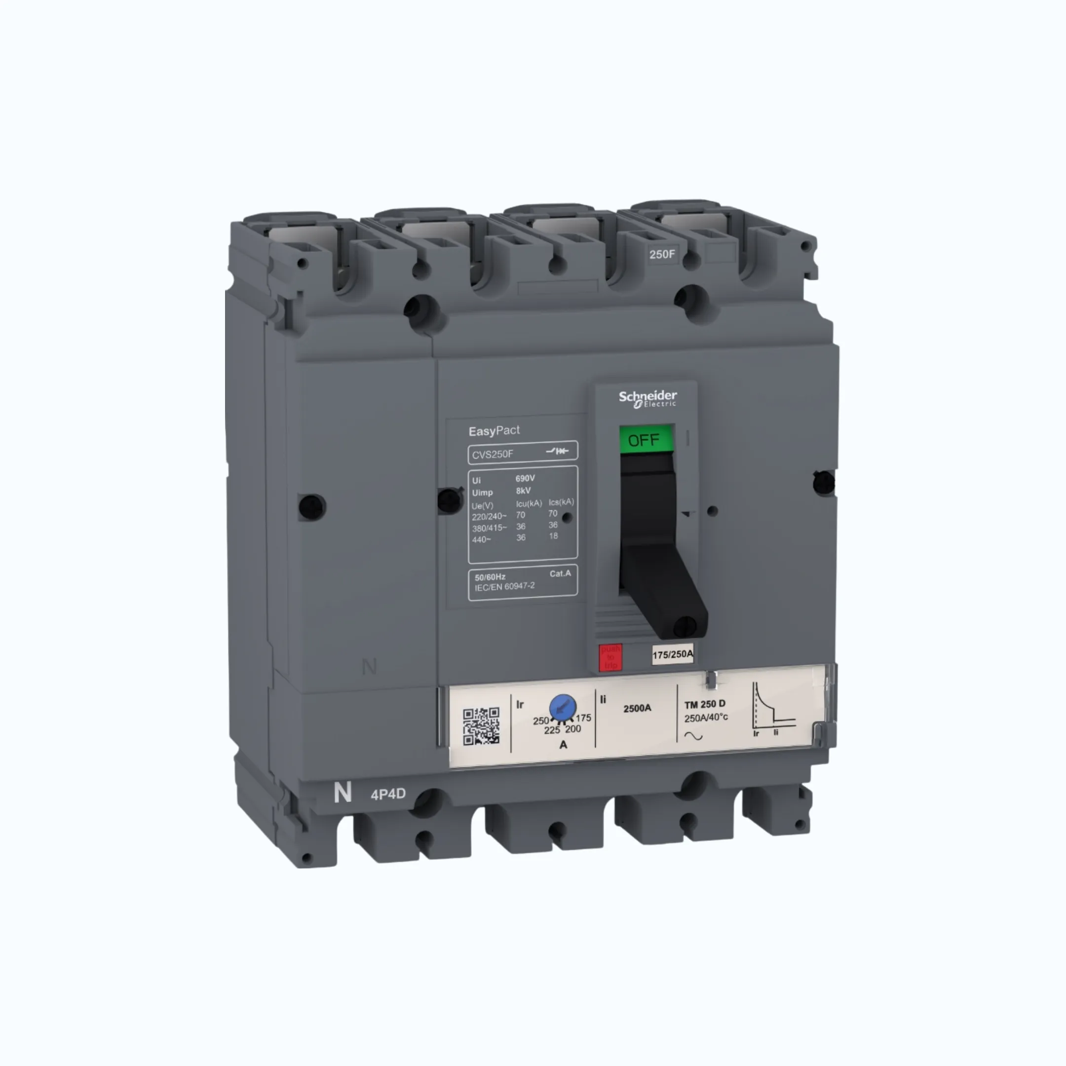 Schneider Easypact CVS100-250 F (36 kA) 4P- TM50D 35-50 500- LV510344