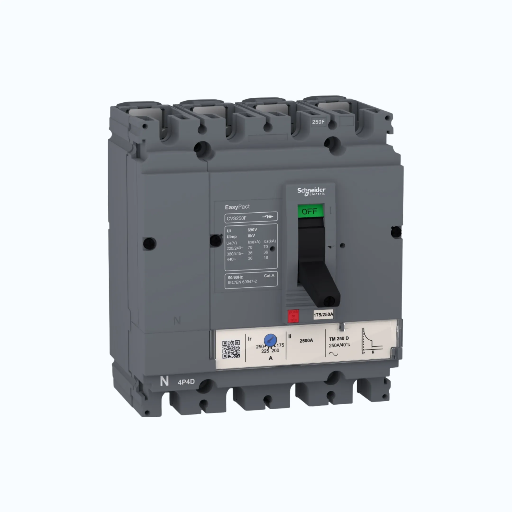 Schneider Easypact CVS100-250 F (36 kA) 4P- TM16D 11.2-16 190- LV510340